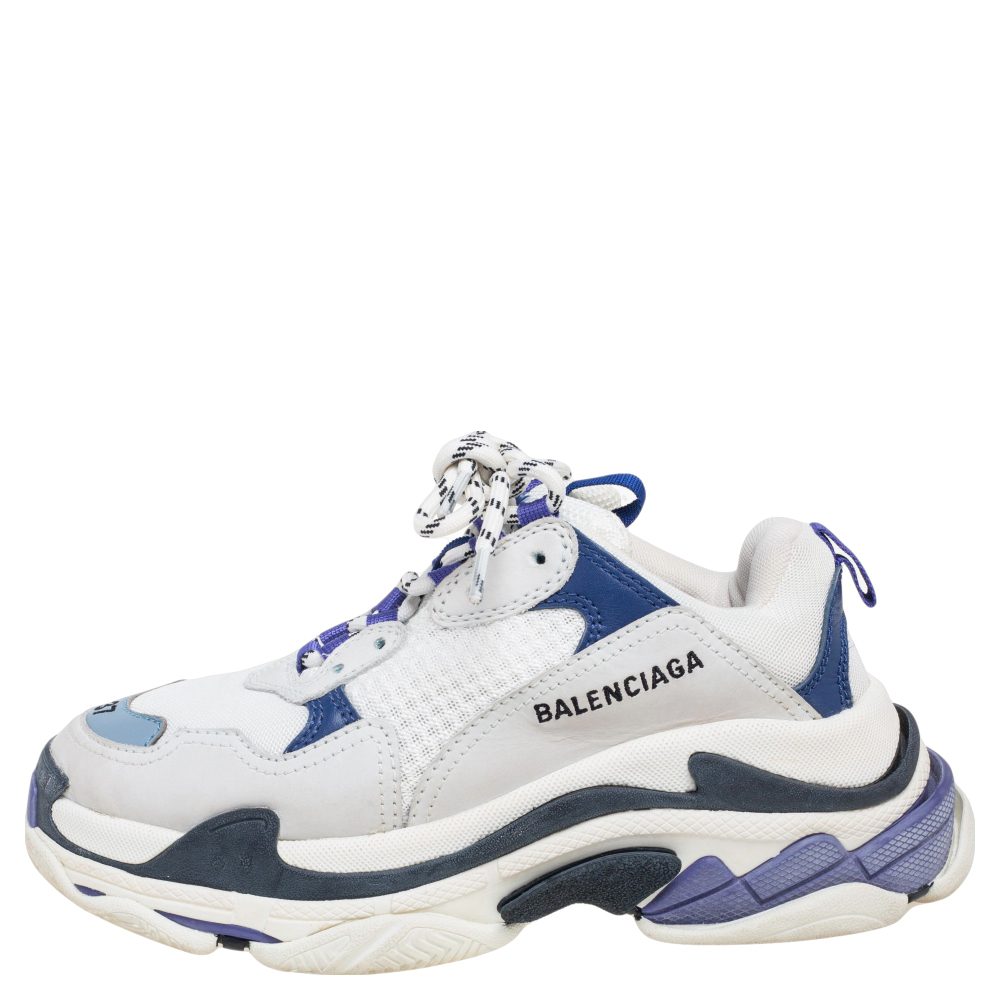 

Balenciaga Multicolor Mesh and Leather Triple S Sneakers Size