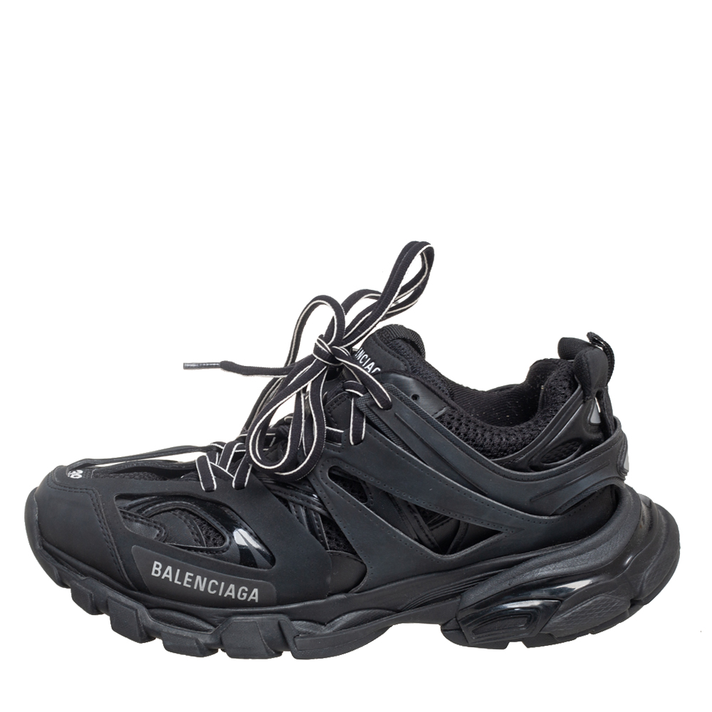 

Balenciaga Black Leather And Mesh Track Sneakers Size