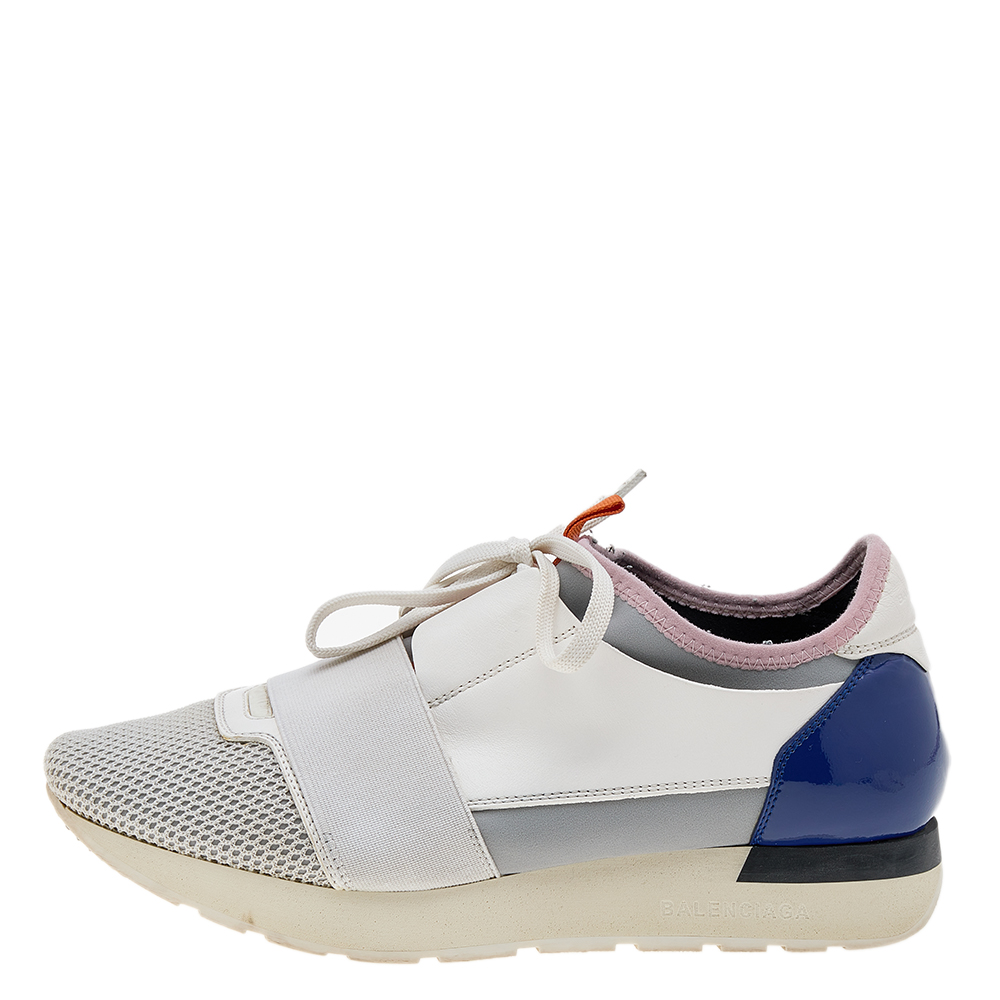 

Balenciaga Multicolor Mesh And Leather Race Runner Sneakers Size