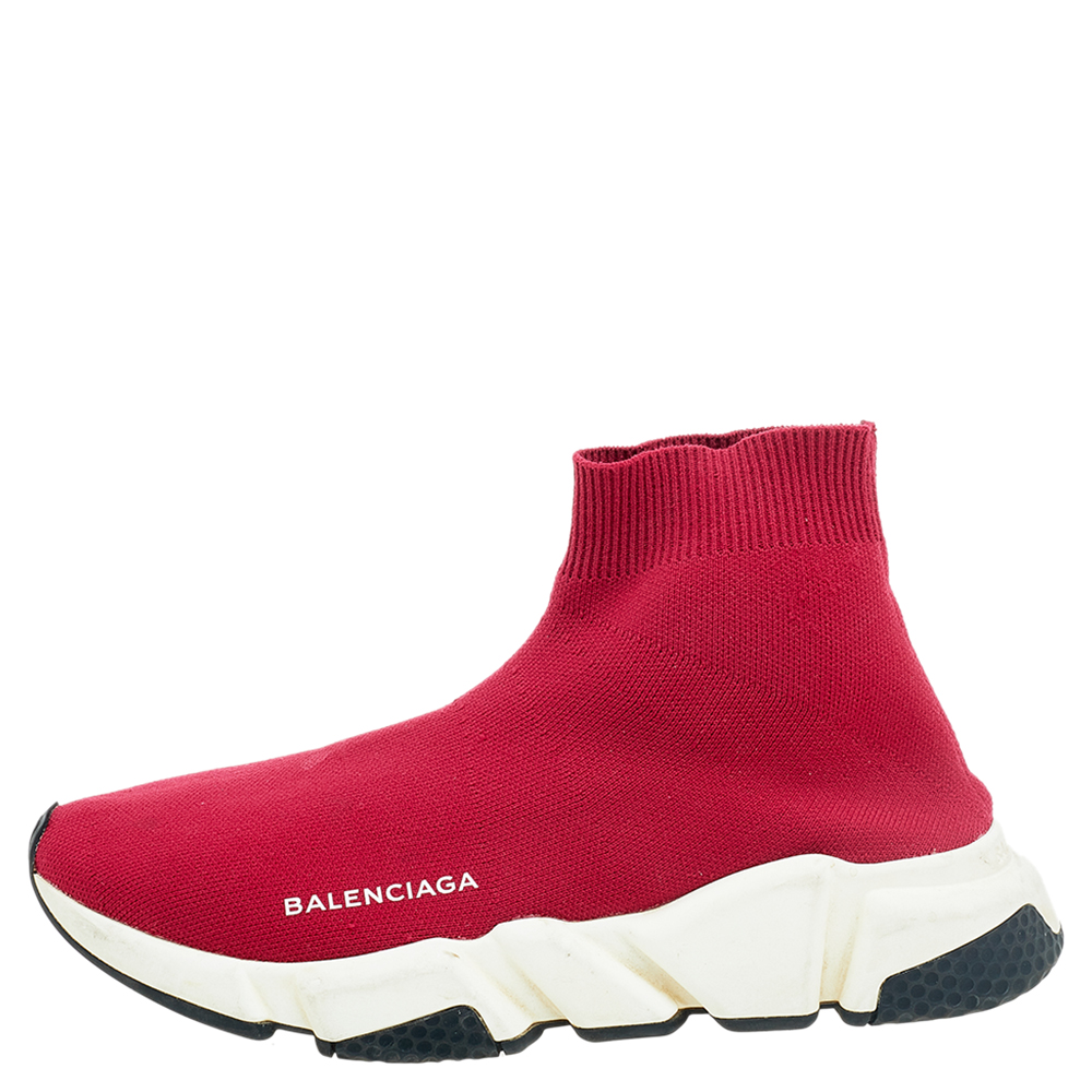 

Balenciaga Red Knit Speed Trainer Sneakers Size