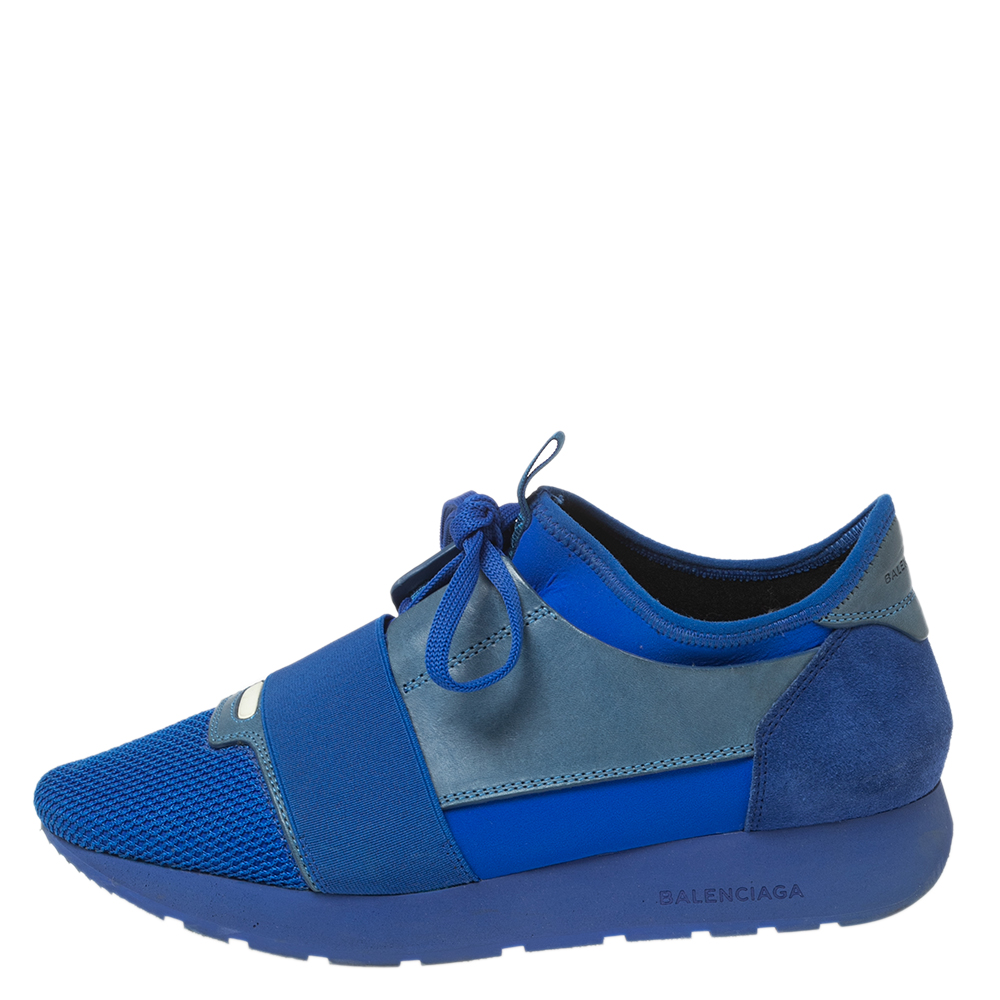 

Balenciaga Blue Leather and Mesh Race Runner Sneakers Size