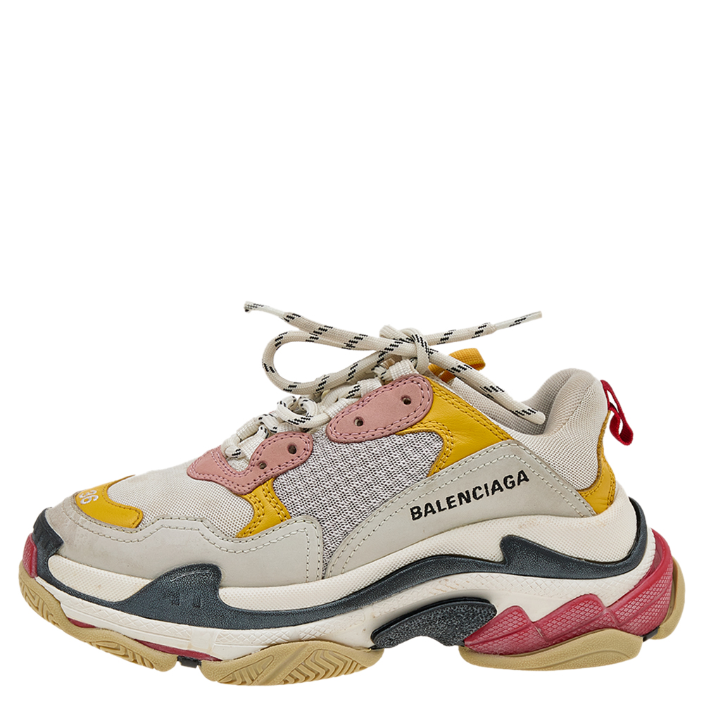 

Balenciaga Multicolor Leather and Mesh Triple S Sneakers Size