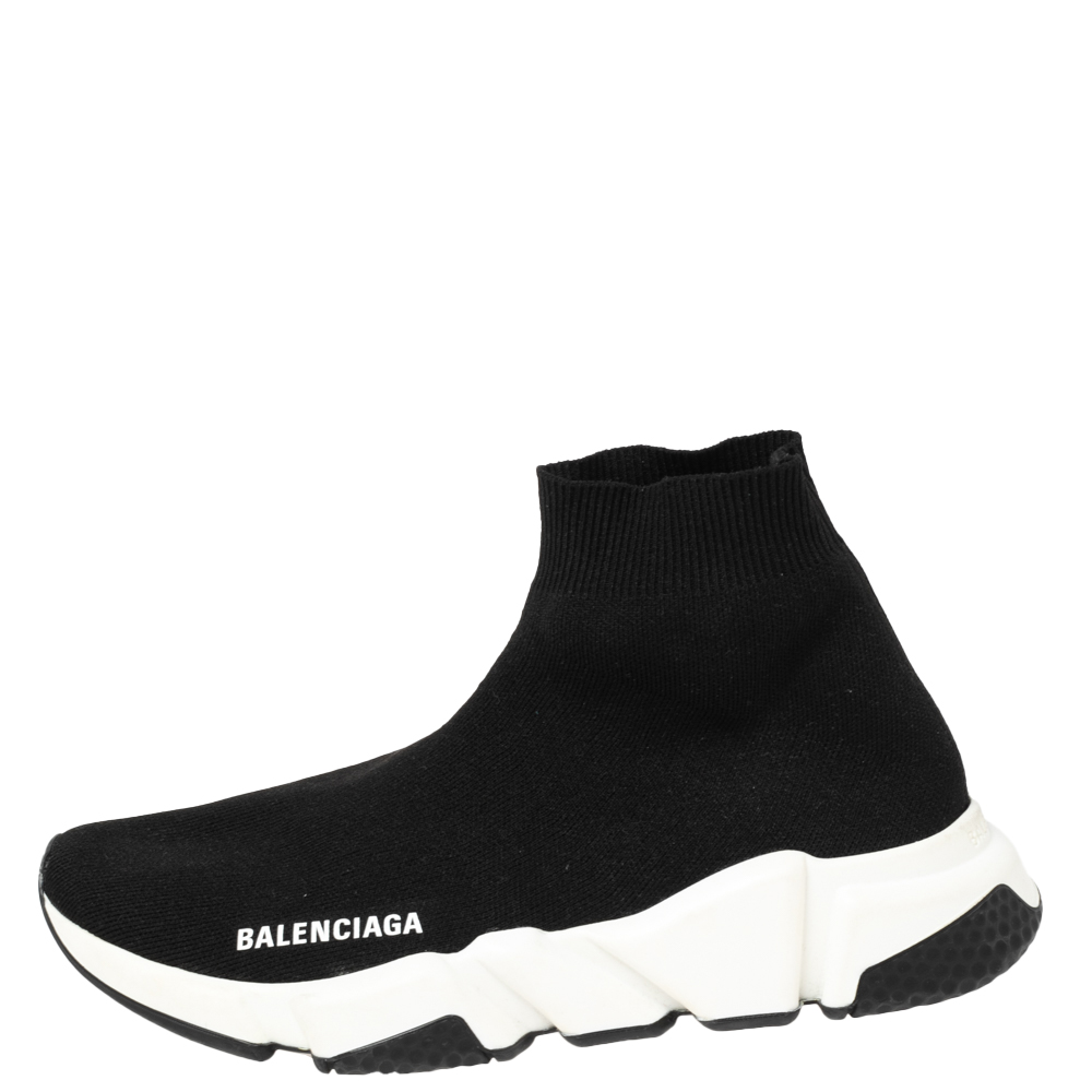 

Balenciaga Black Knit Fabric Speed Trainer Sneakers Size