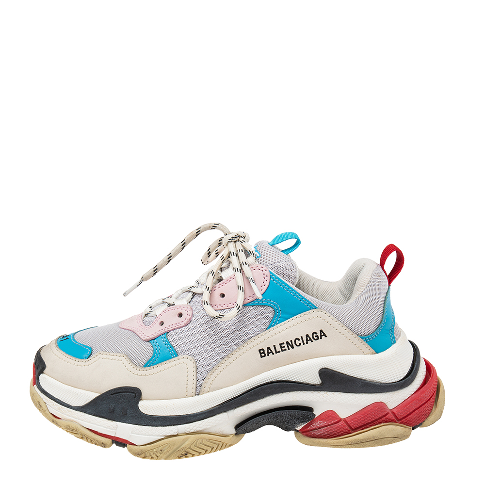

Balenciaga Multicolor Mesh And Leather Triple S Sneakers Size