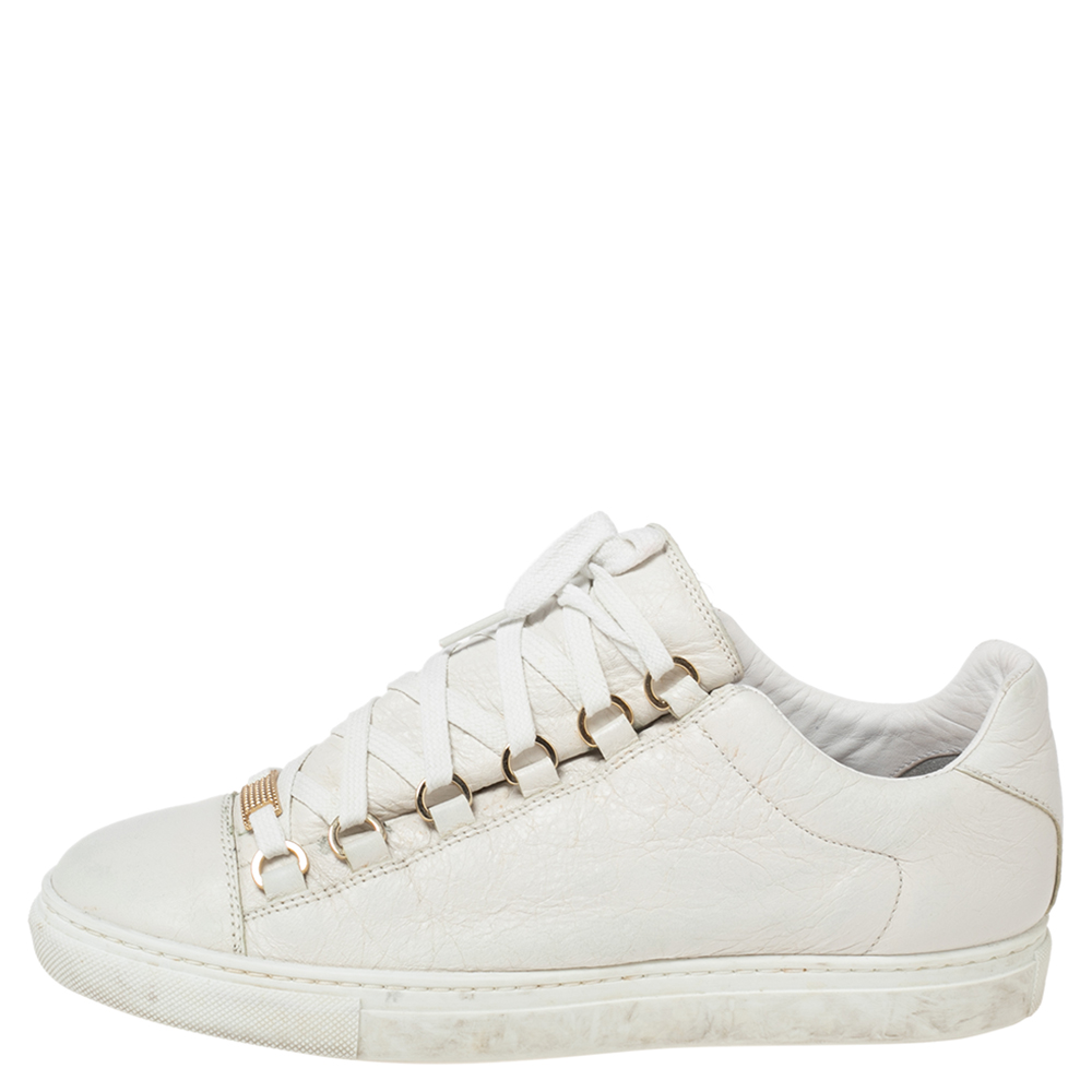 

Balenciaga White Leather Arena Sneakers Size