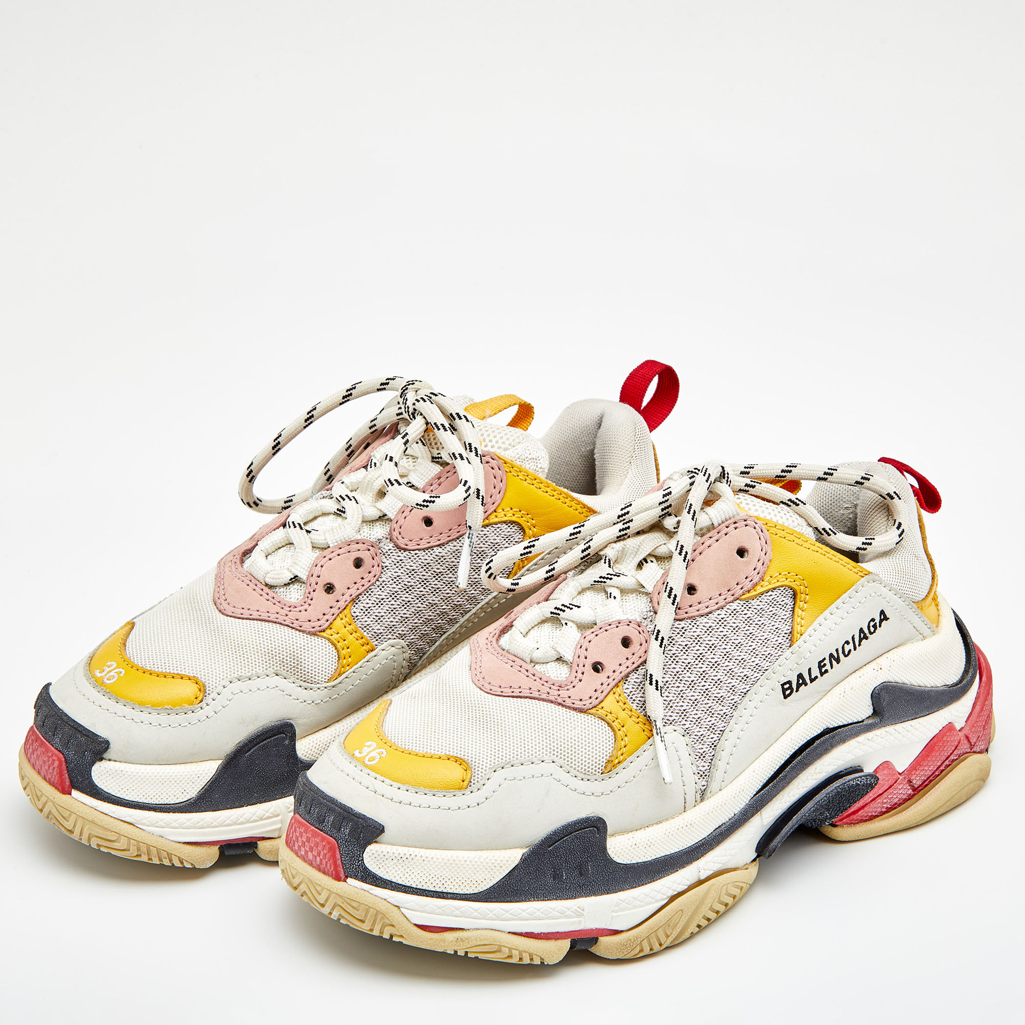 

Balenciaga Multicolor Leather and Mesh Triple S Sneakers Size