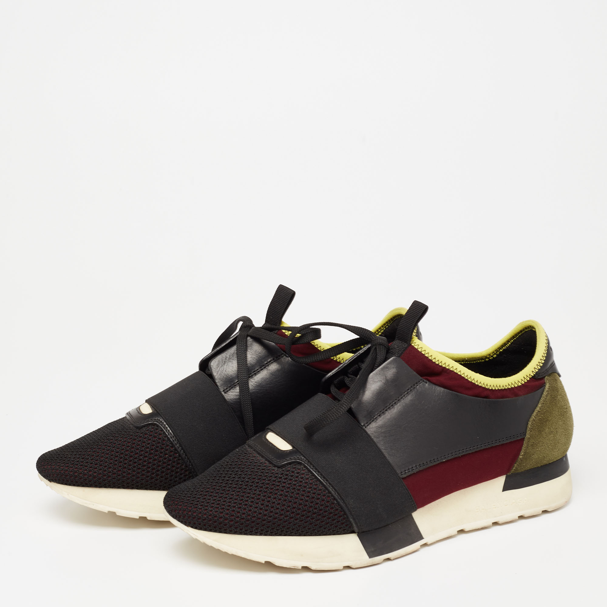 

Balenciaga Multicolor Suede And Mesh Race Runner Low-Top Sneakers Size