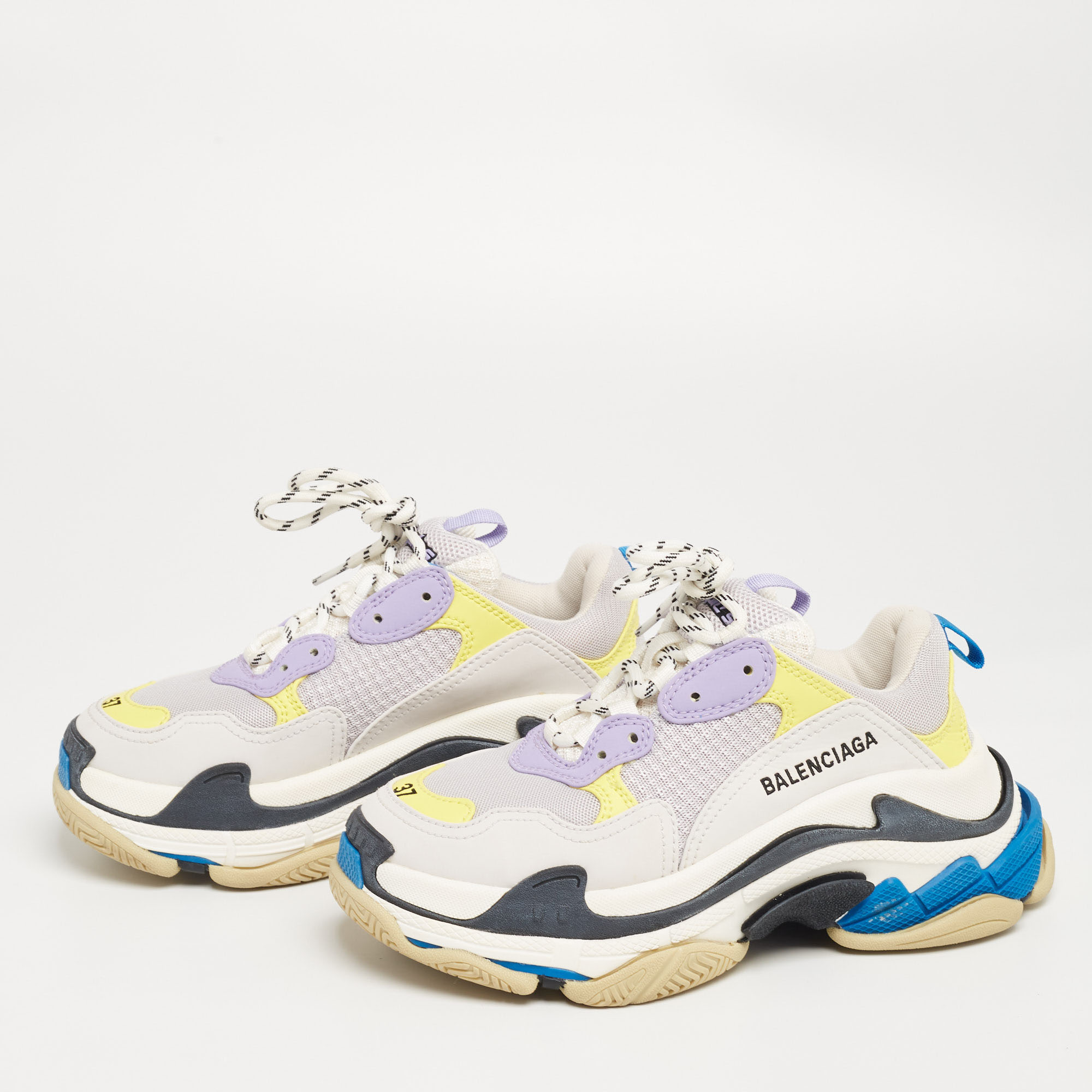 

Balenciaga Multicolor Leather, Mesh And Nubuck Triple S Trainer Sneakers Size