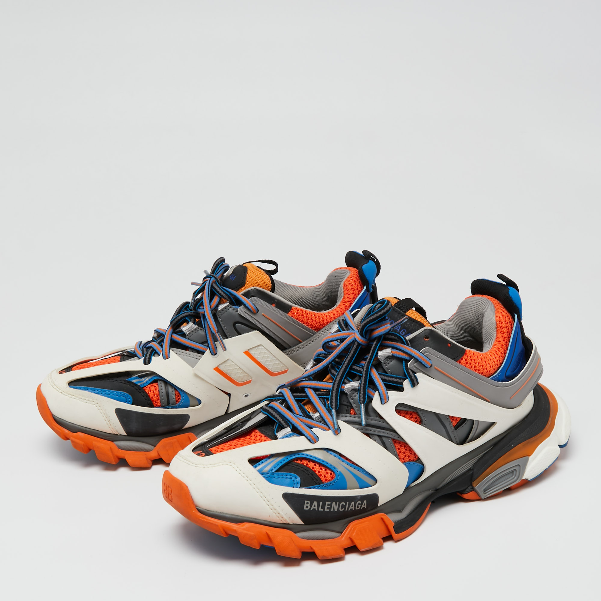

Balenciaga Multicolor Leather and Mesh Track Lace Up Sneakers Size