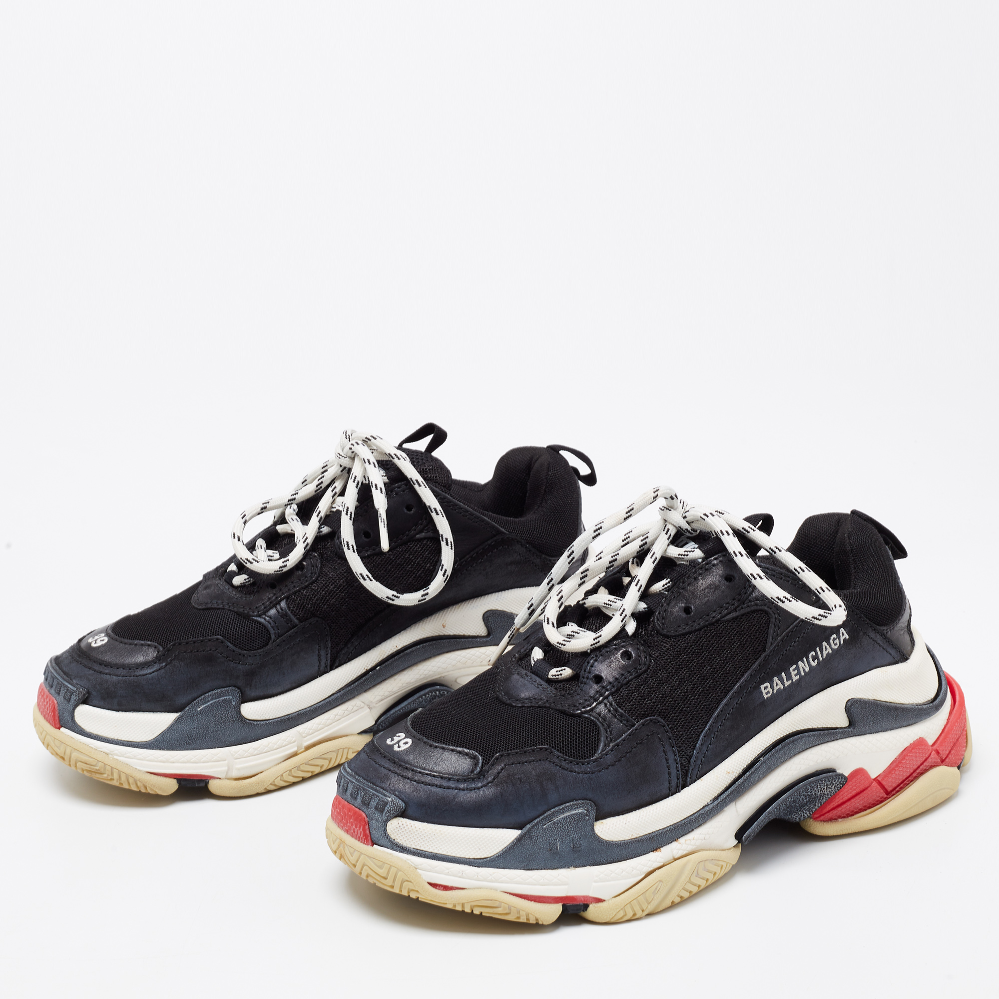 

Balenciaga Black Suede And Mesh Triple S Sneakers Size 39