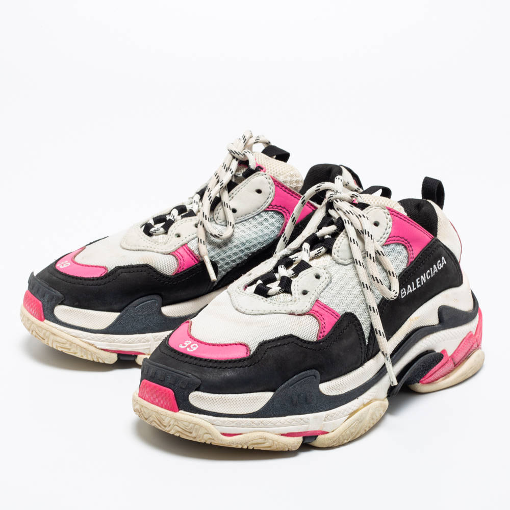 

Balenciaga Multicolor Leather and Mesh Triple S Sneakers Size