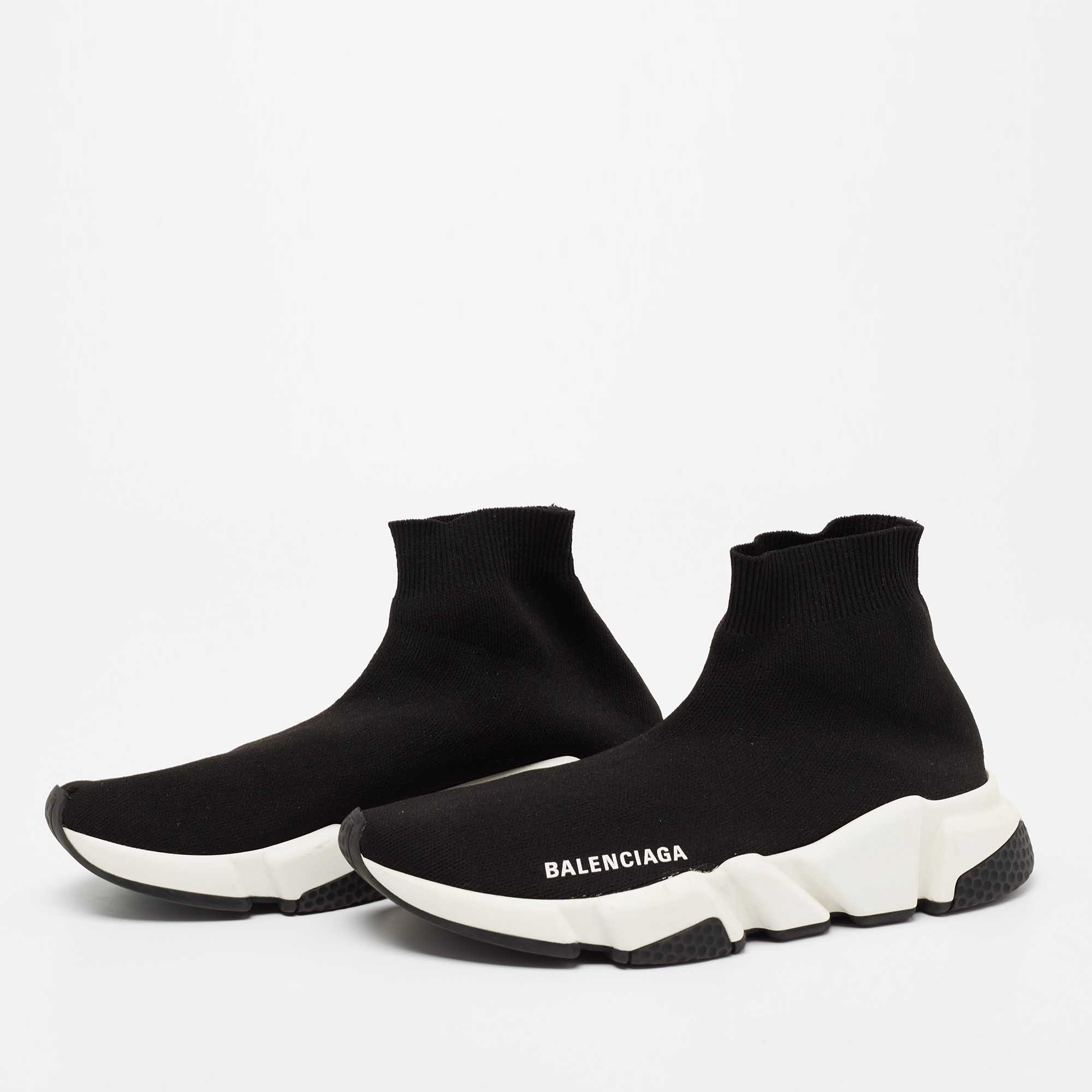 

Balenciaga Black Knit Fabric Speed Trainer Sneakers Size