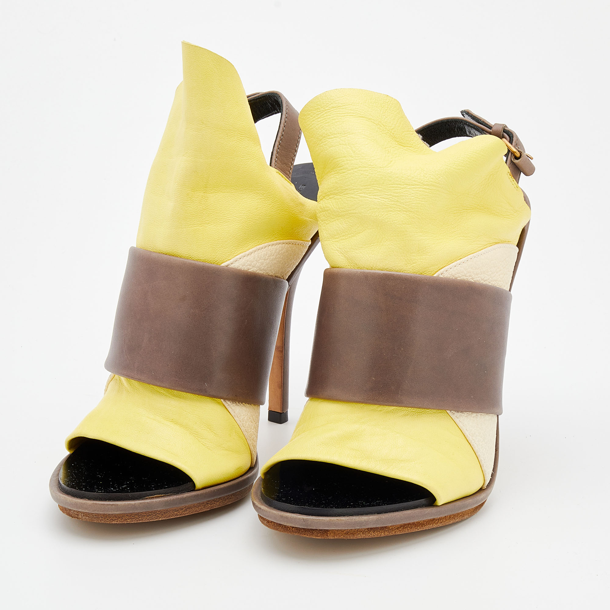 

Balenciaga Multicolor Leather Open Toe Ankle Strap Sandals Size