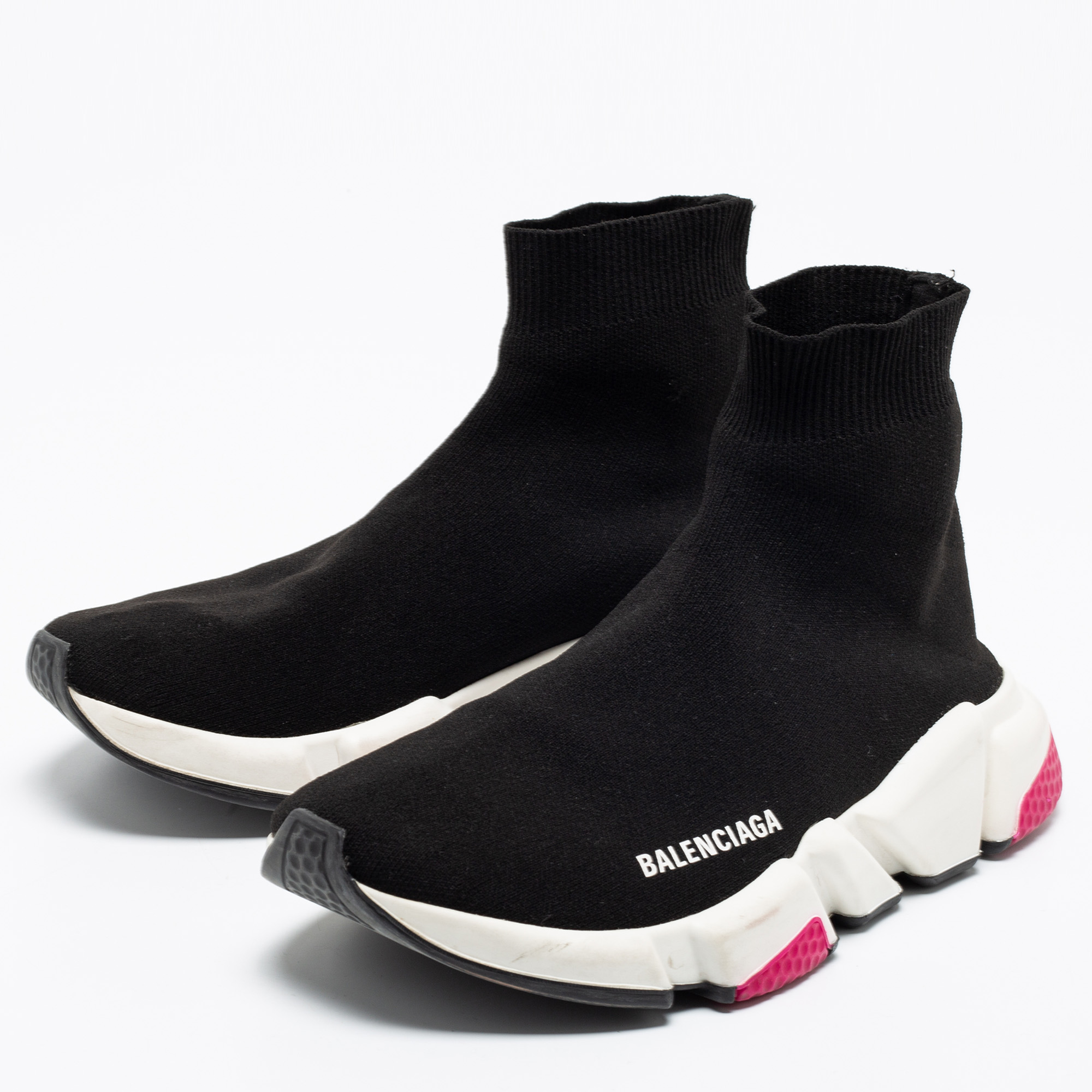 

Balenciaga Black Knit Fabric Speed Sock Sneakers Size