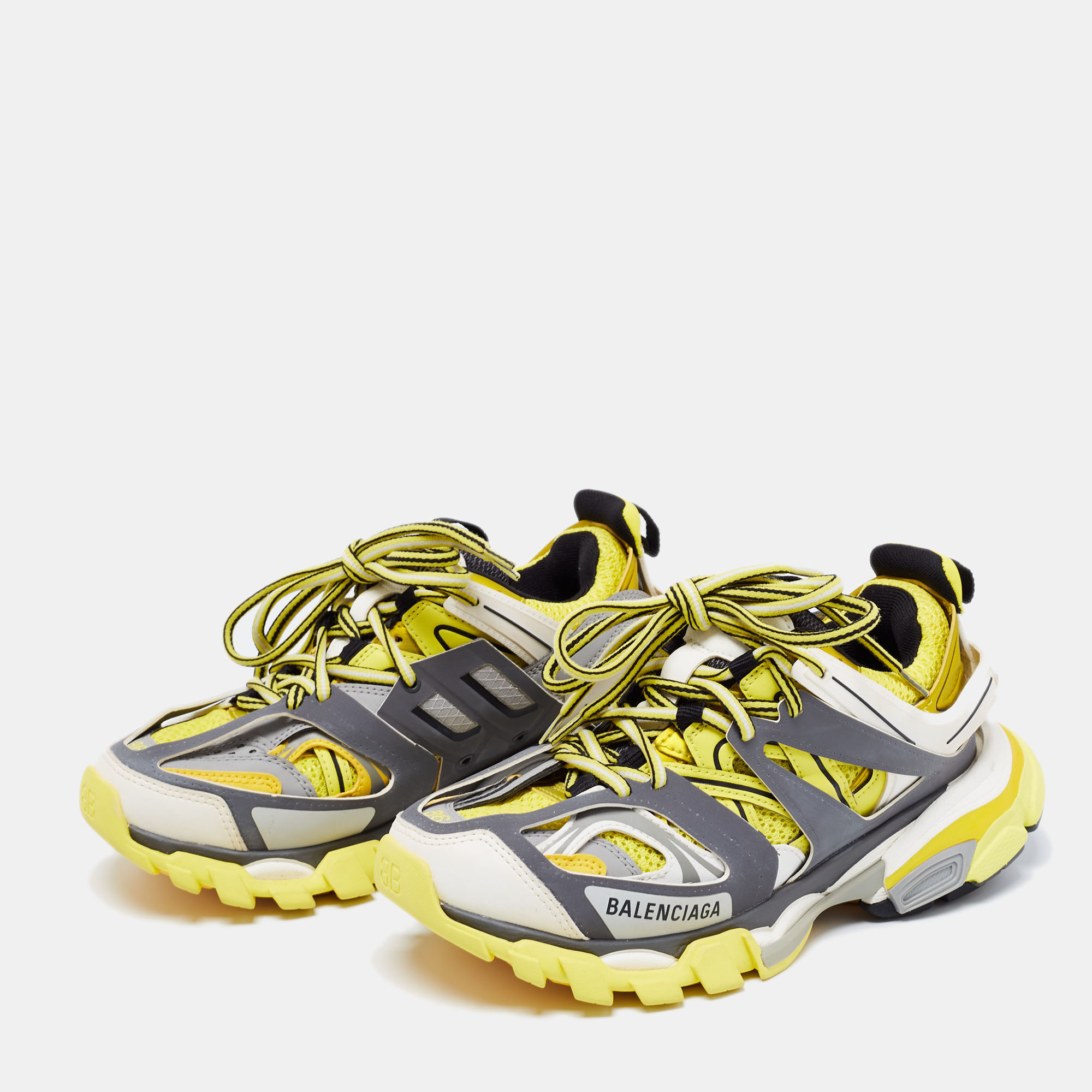 

Balenciaga Multicolor Leather And Mesh Track Sneakers Size