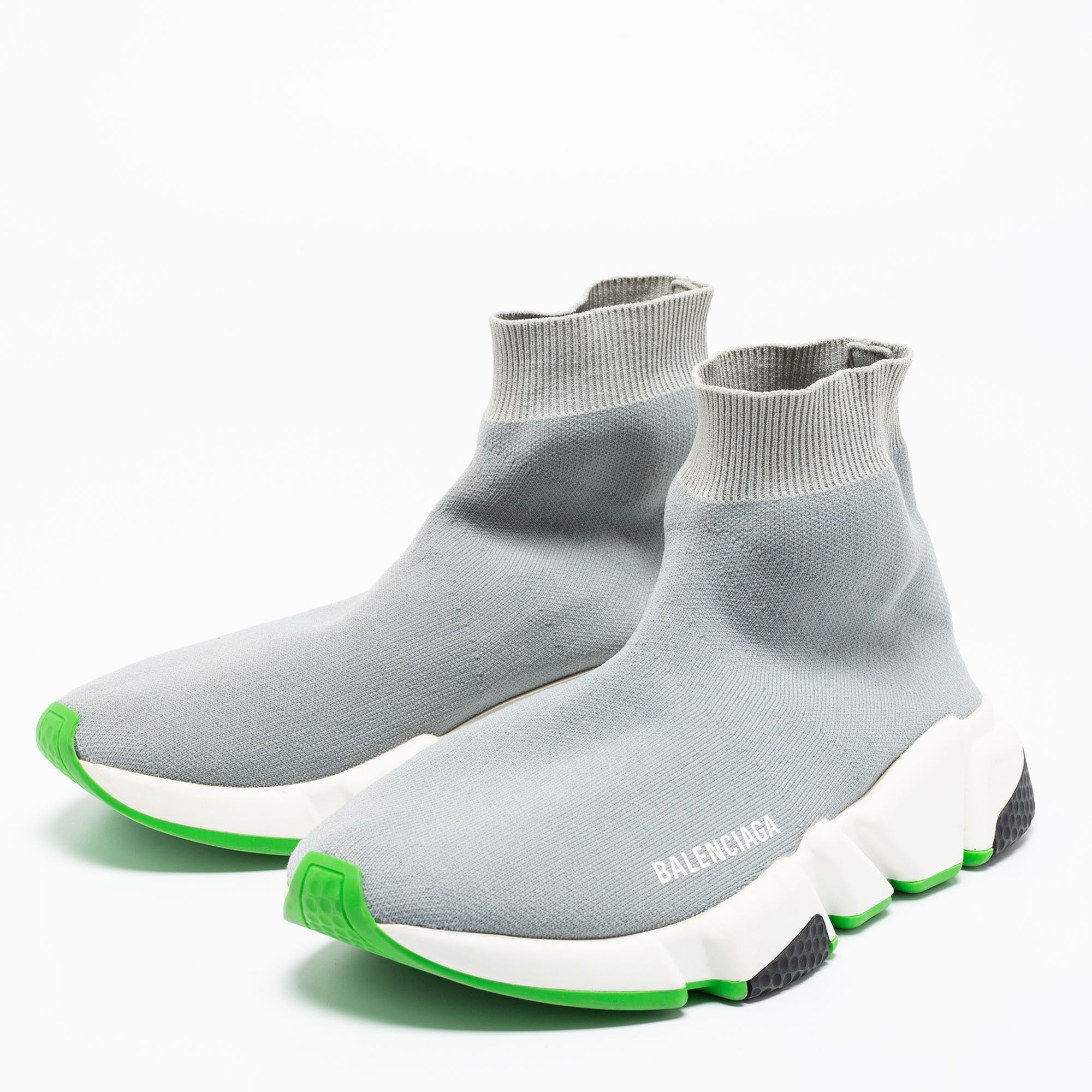 

Balenciaga Grey Knit Fabric Speed Trainer Sock Sneakers Size
