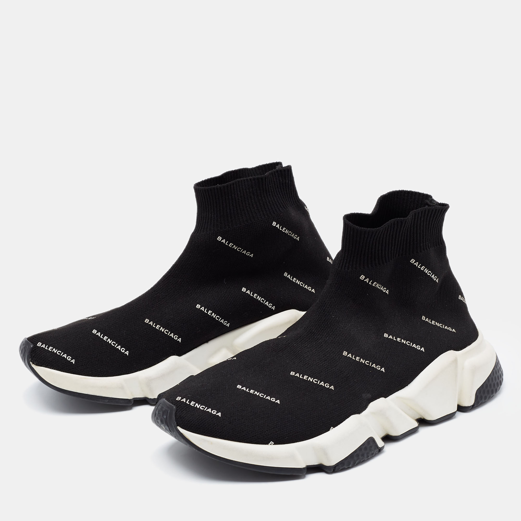

Balenciaga Black Knit Fabric Speed Trainer Sneakers Size