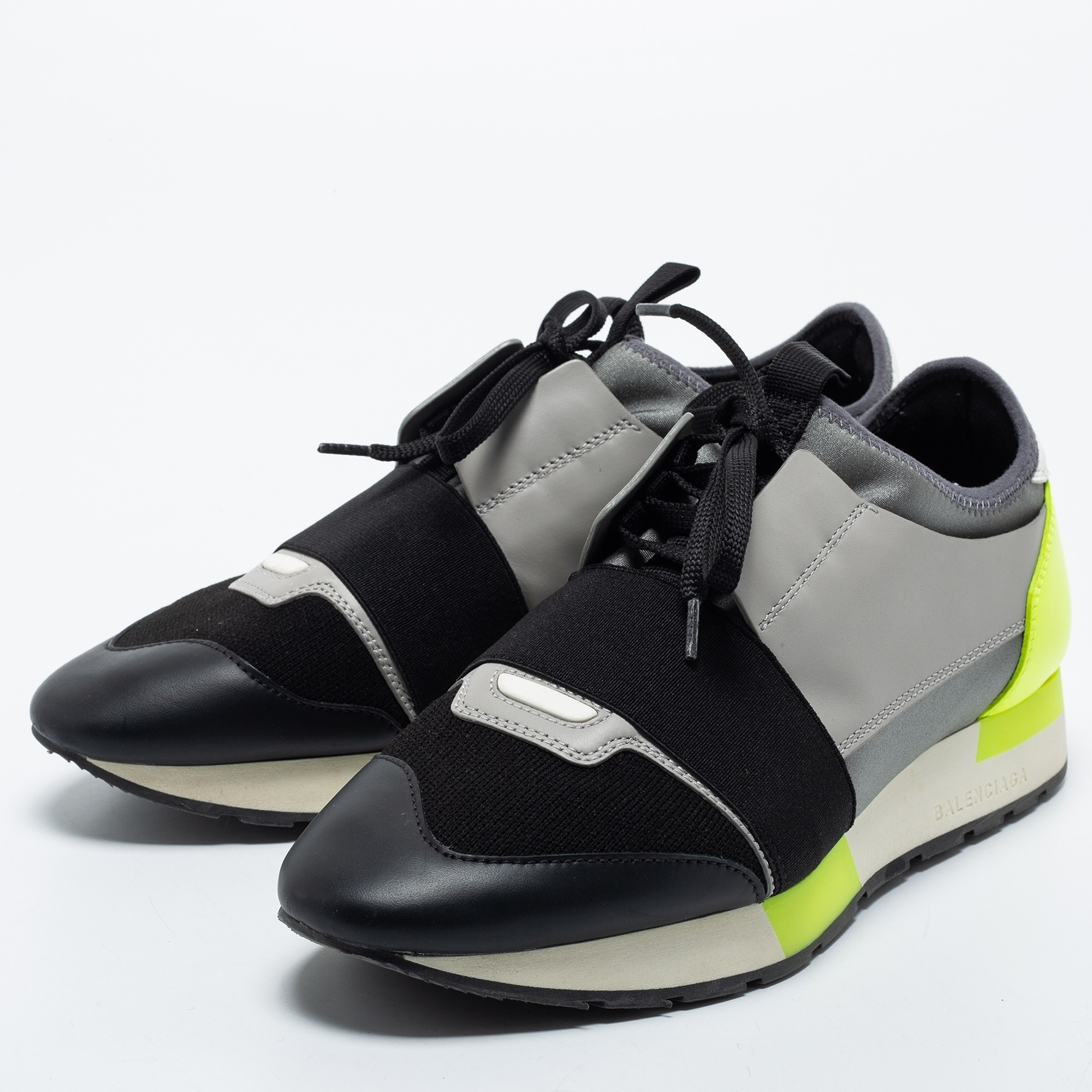 

Balenciaga Tricolor Leather, Mesh and Neoprene Race Runner Sneakers Size, Black