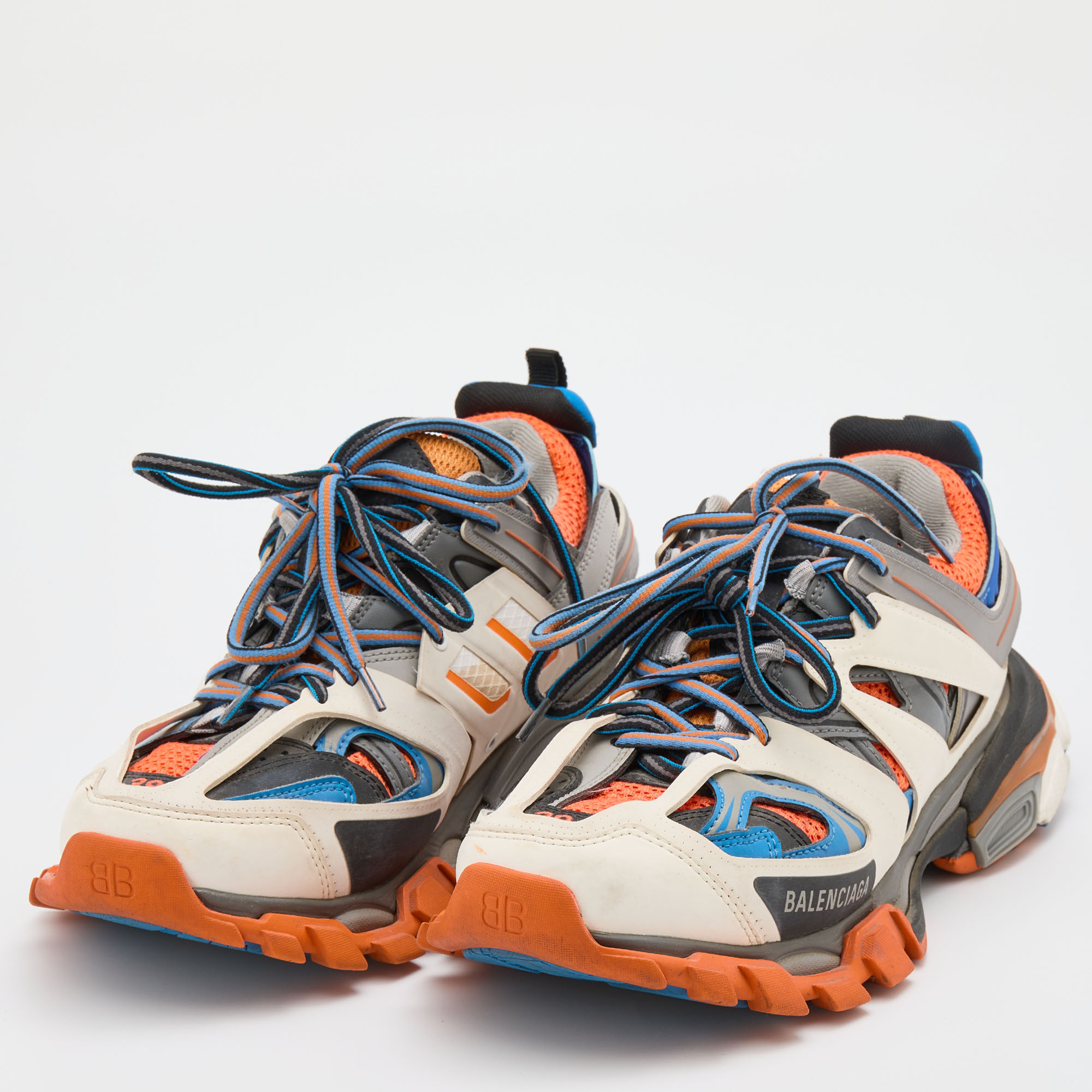 

Balenciaga Multicolor Mesh and Leather Track Low Top Sneakers Size