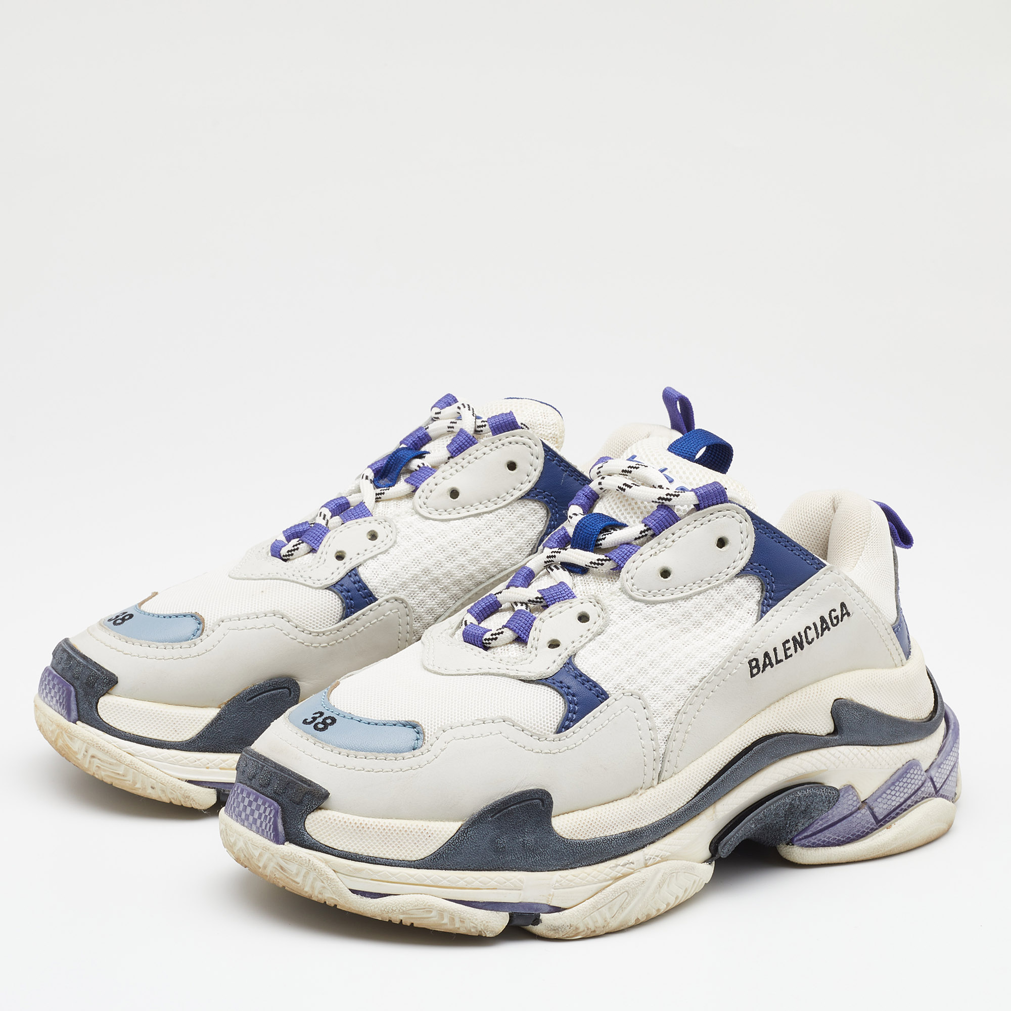 

Balenciaga Multicolour Leather and Mesh Triple S Sneakers Size, Multicolor