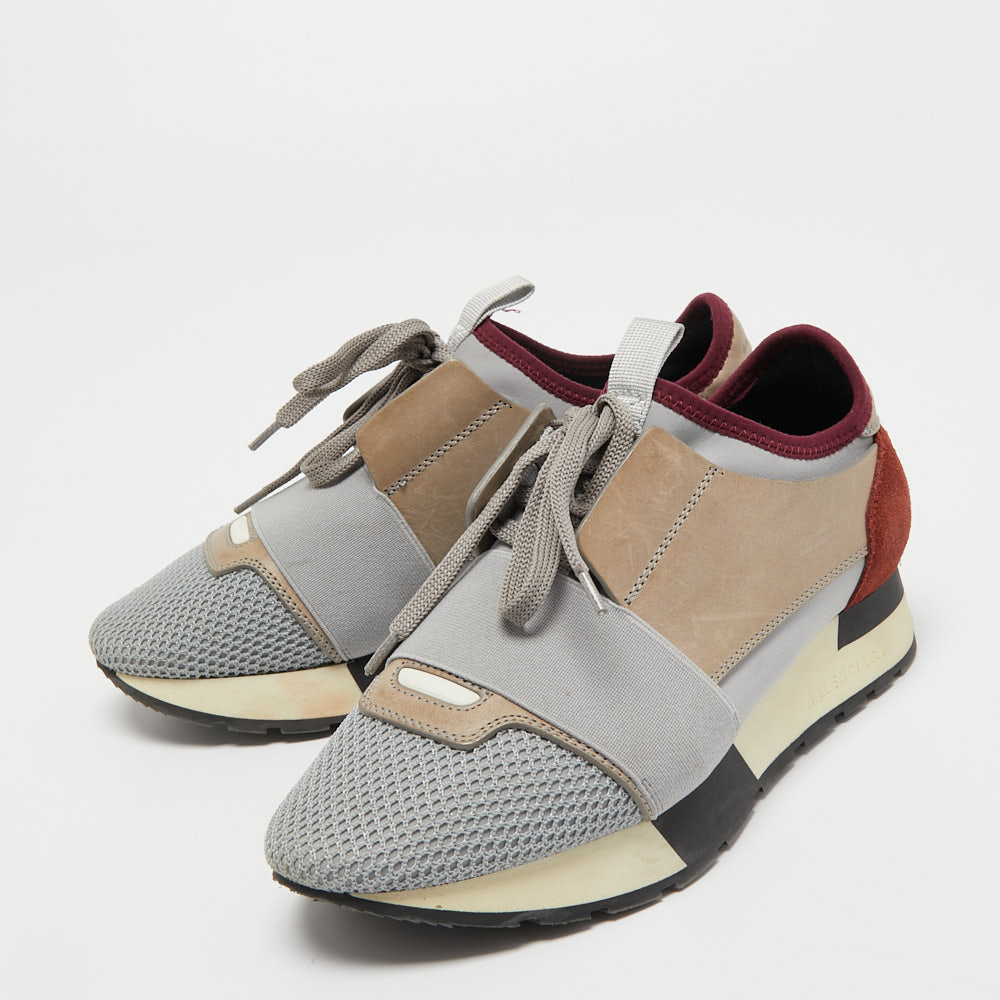

Balenciaga Multicolor Mesh and Leather Race Runner Sneakers Size