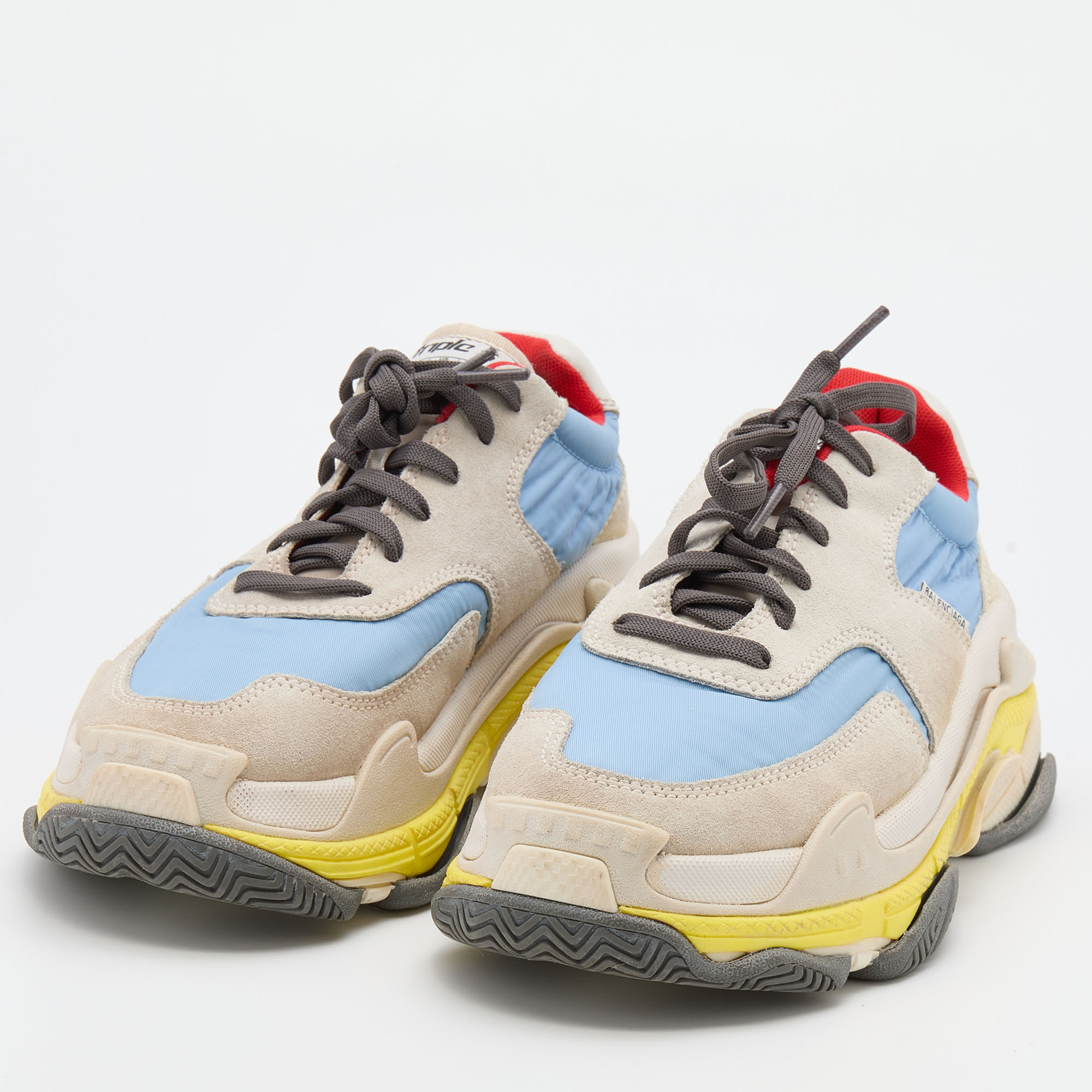 

Balenciaga Multicolor Nylon and Suede Triple S Sneakers Size