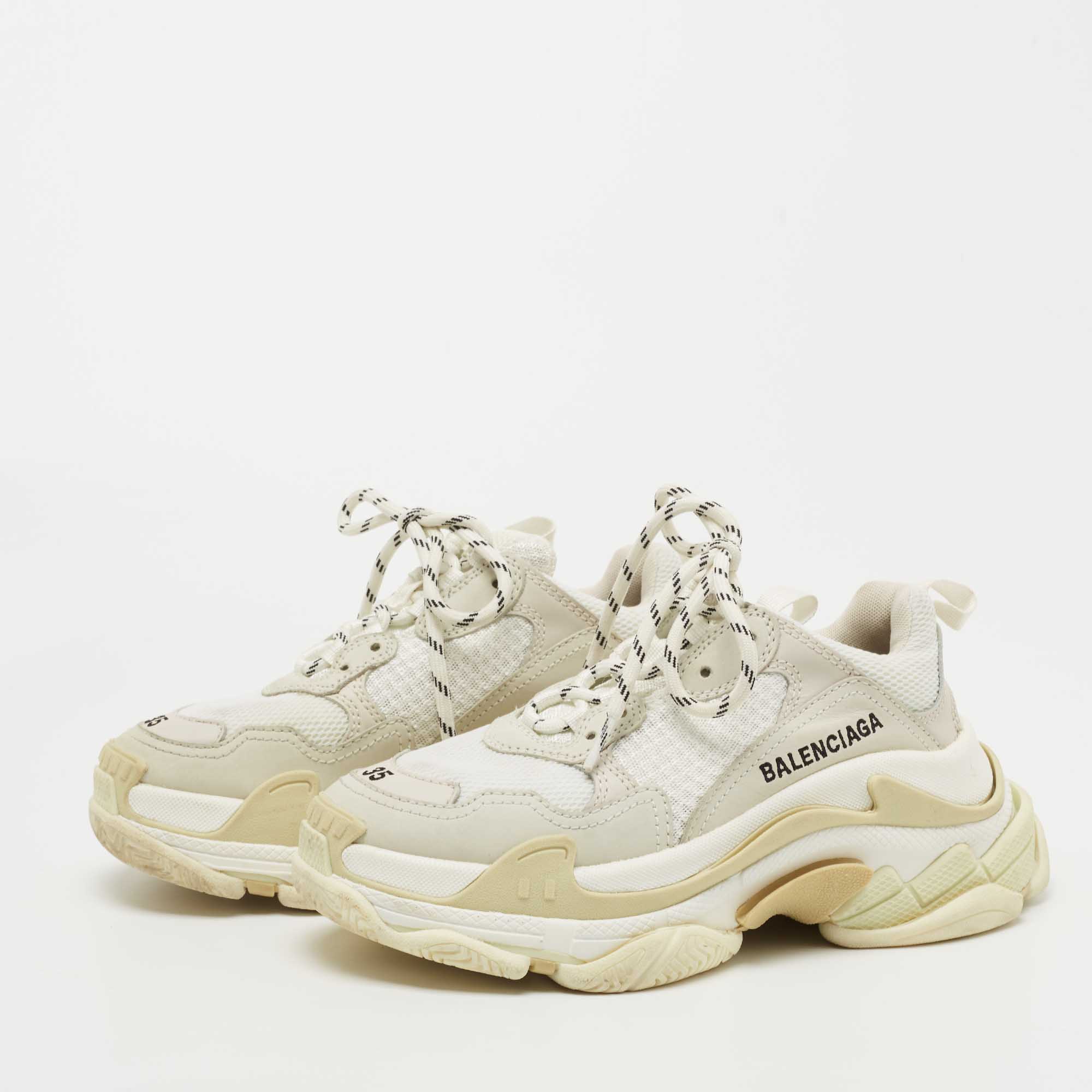 

Balenciaga Multicolor Fabric and Leather Triple S Sneakers Size