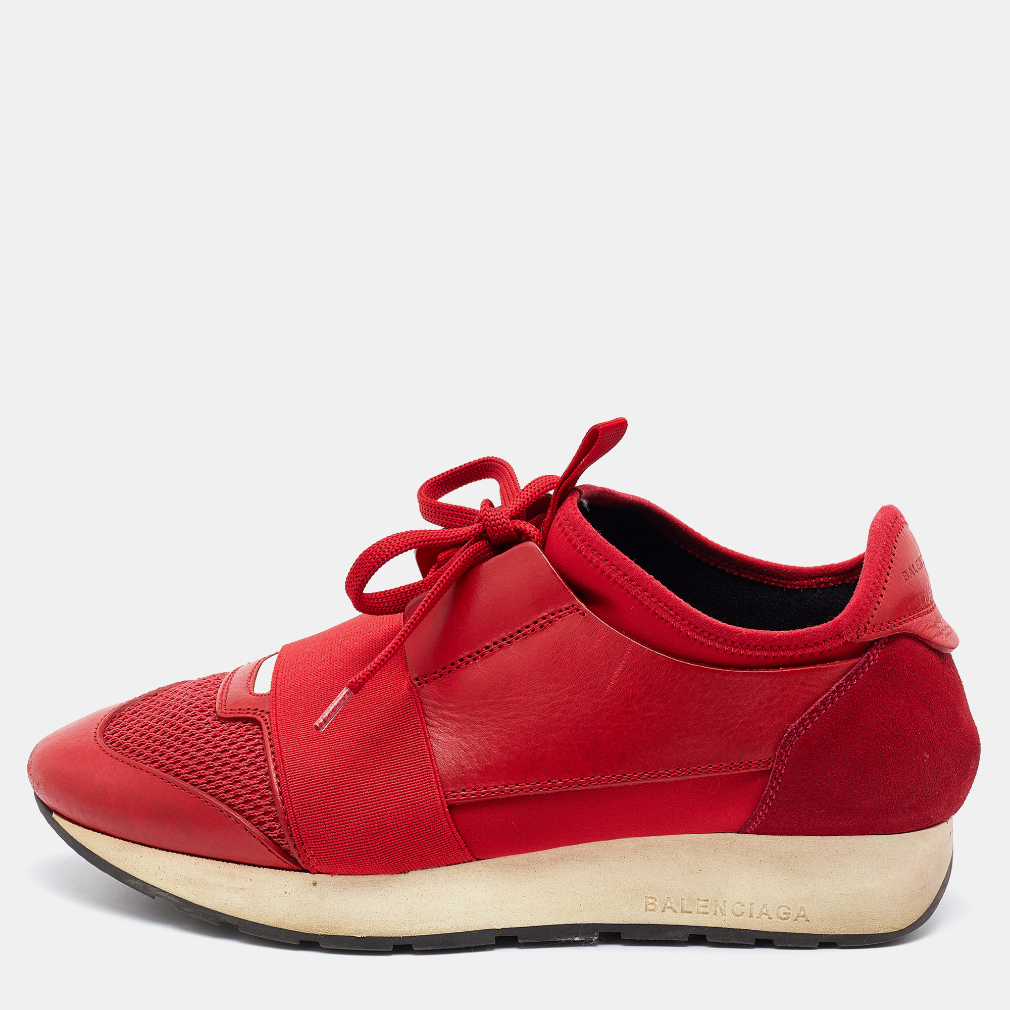 Used Balenciaga Red Race Runner Trainers