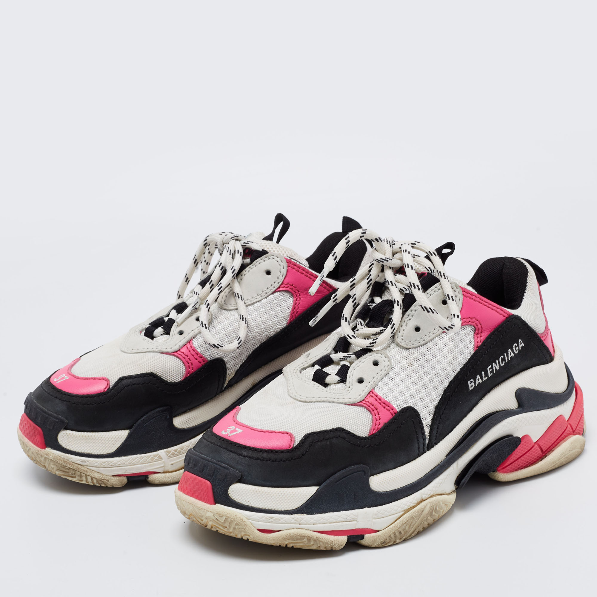 

Balenciaga Multicolor Leather and Mesh Track Sneakers Size