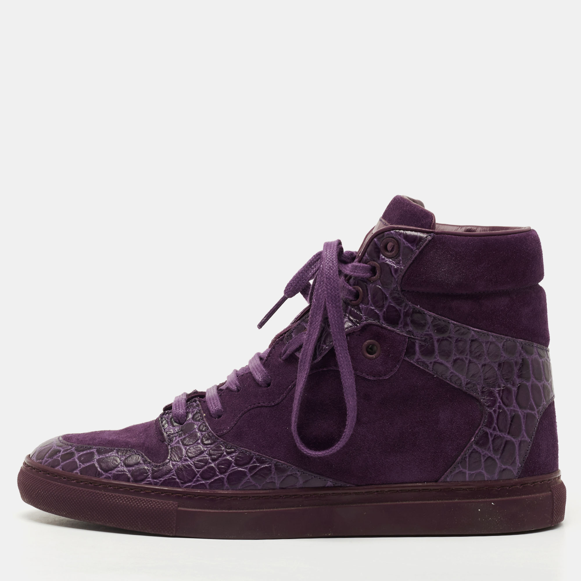 Pre-owned Leather And Suede High Top Sneakers Size 39 | ModeSens