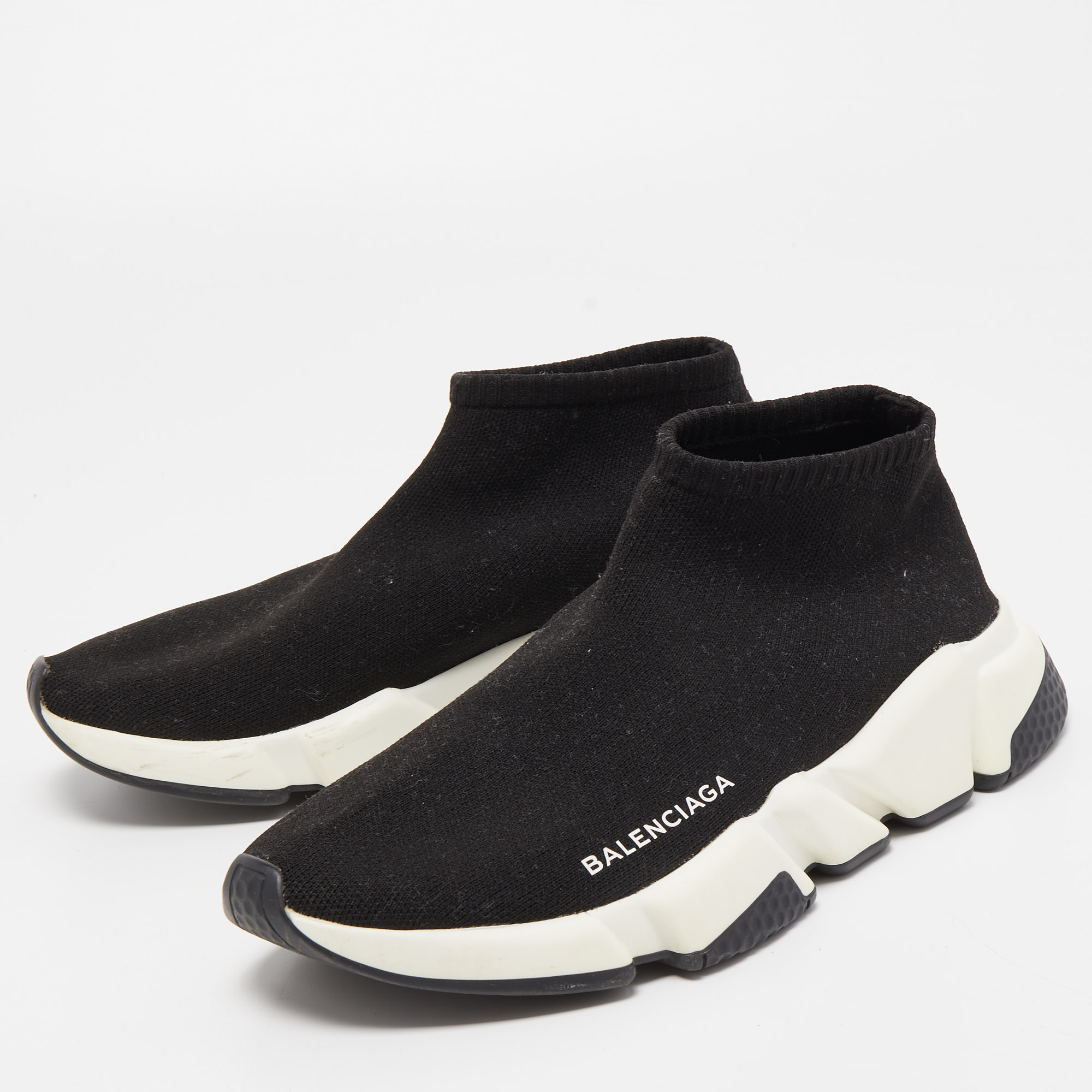

Balenciaga Black Knit Fabric Speed Trainer Sneakers Size