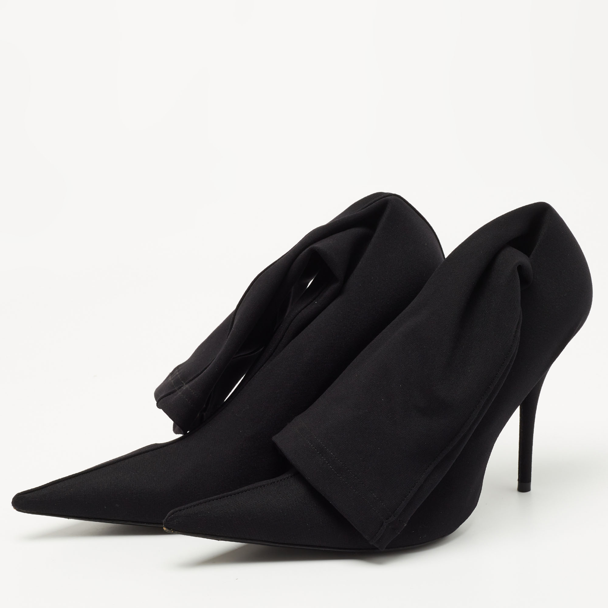 

Balenciaga Black Stretch Fabric Ankle Boots