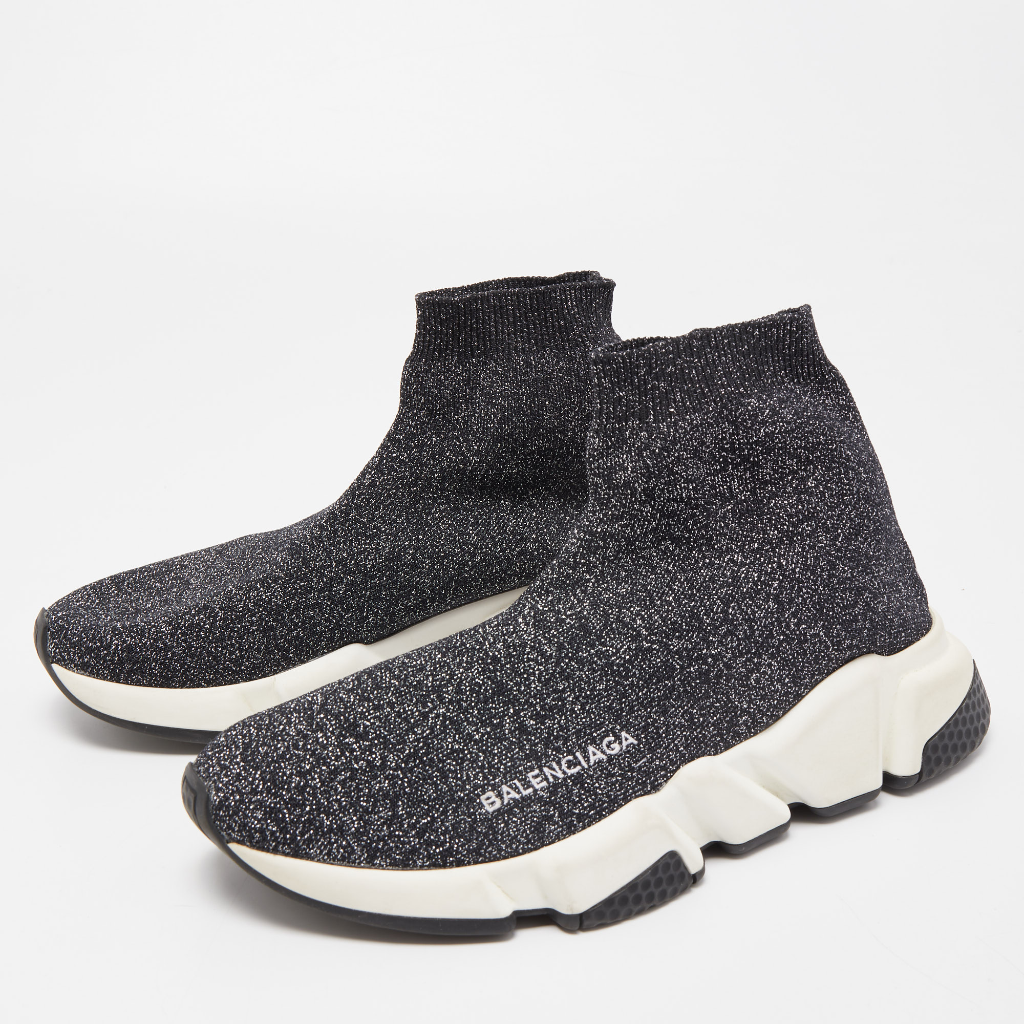 

Balenciaga Black Knit Fabric Speed Trainer Sneakers Size