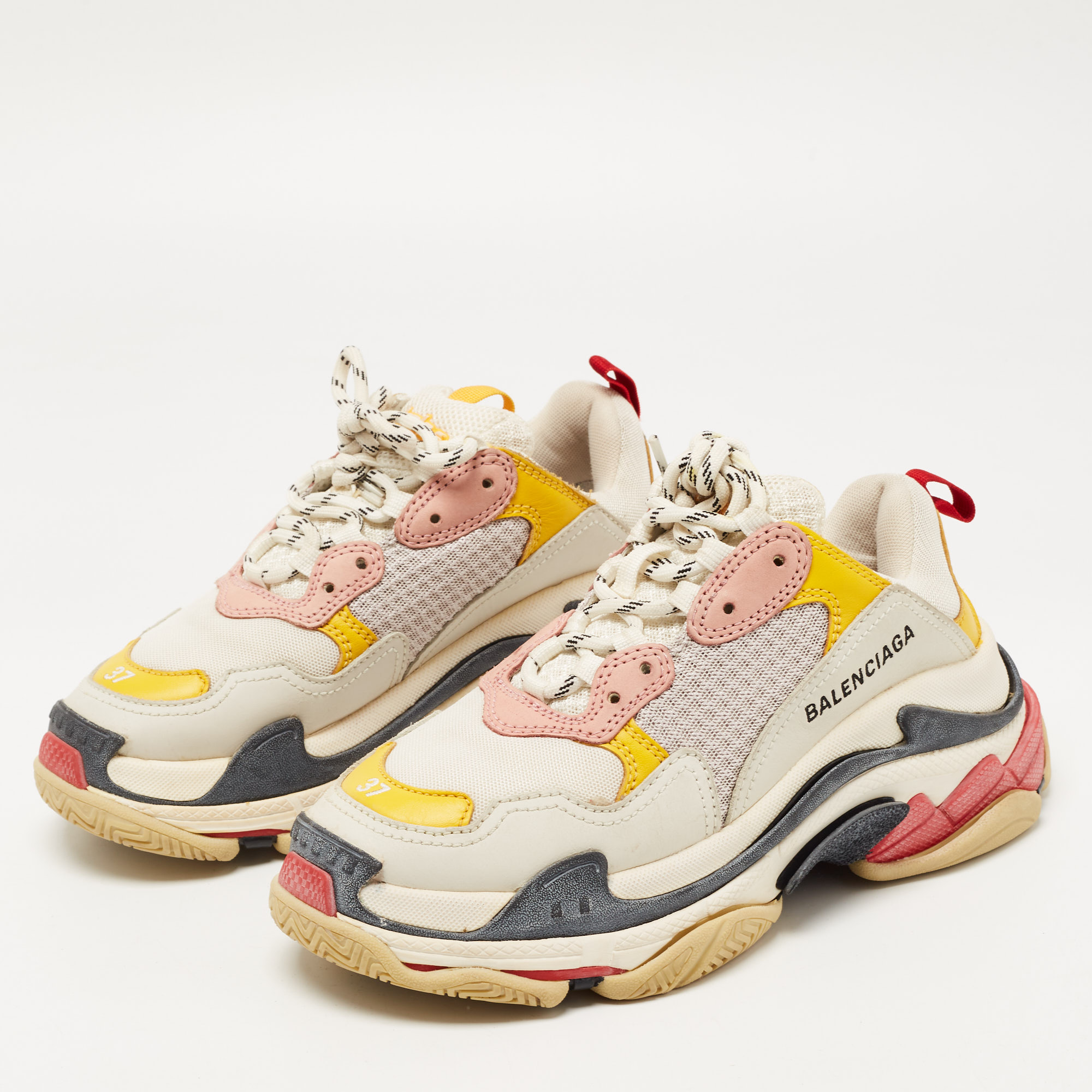 

Balenciaga Multicolor Mesh and Leather Triple S Sneakers Size