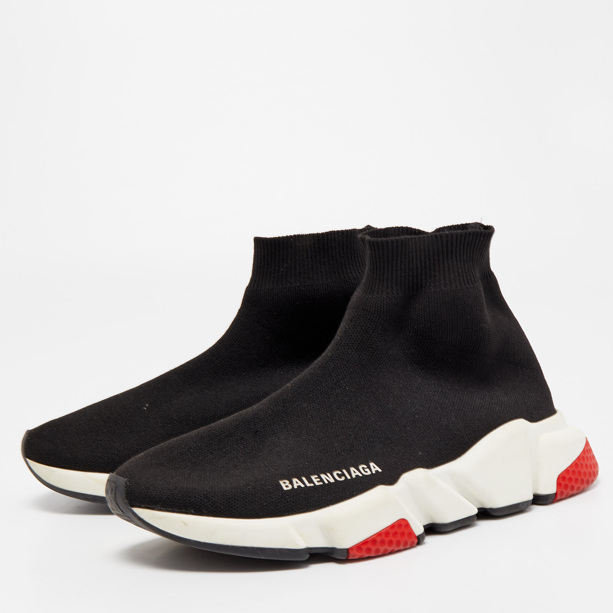 

Balenciaga Black Knit Speed High Top Sneakers Size