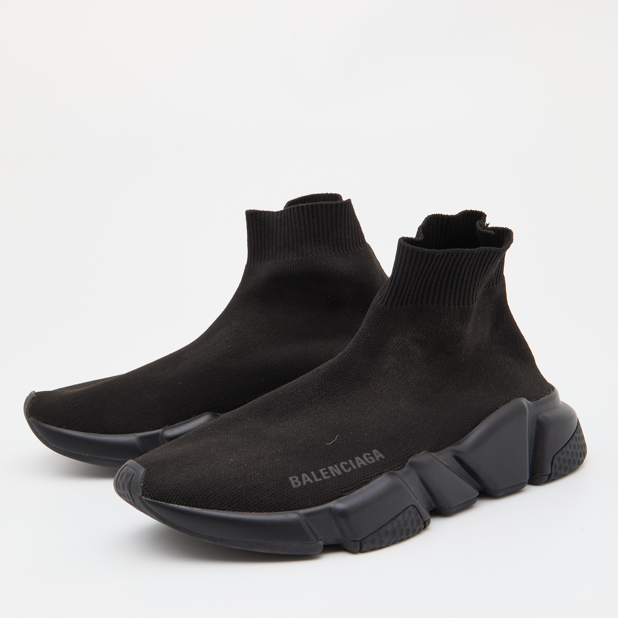 

Balenciaga Black Knit Fabric Speed Trainer Sneakers Size