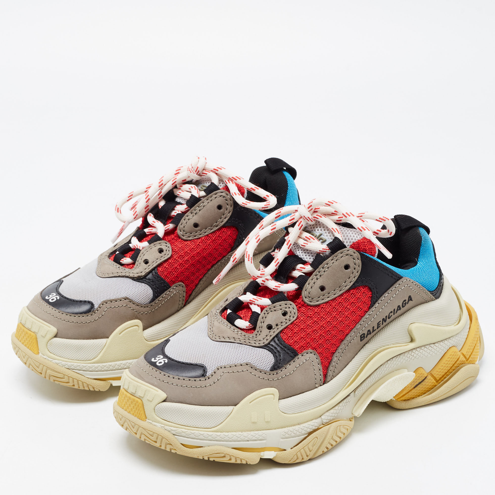 

Balenciaga Multicolour Leather and Mesh Triple S Low Top Sneakers Size, Multicolor