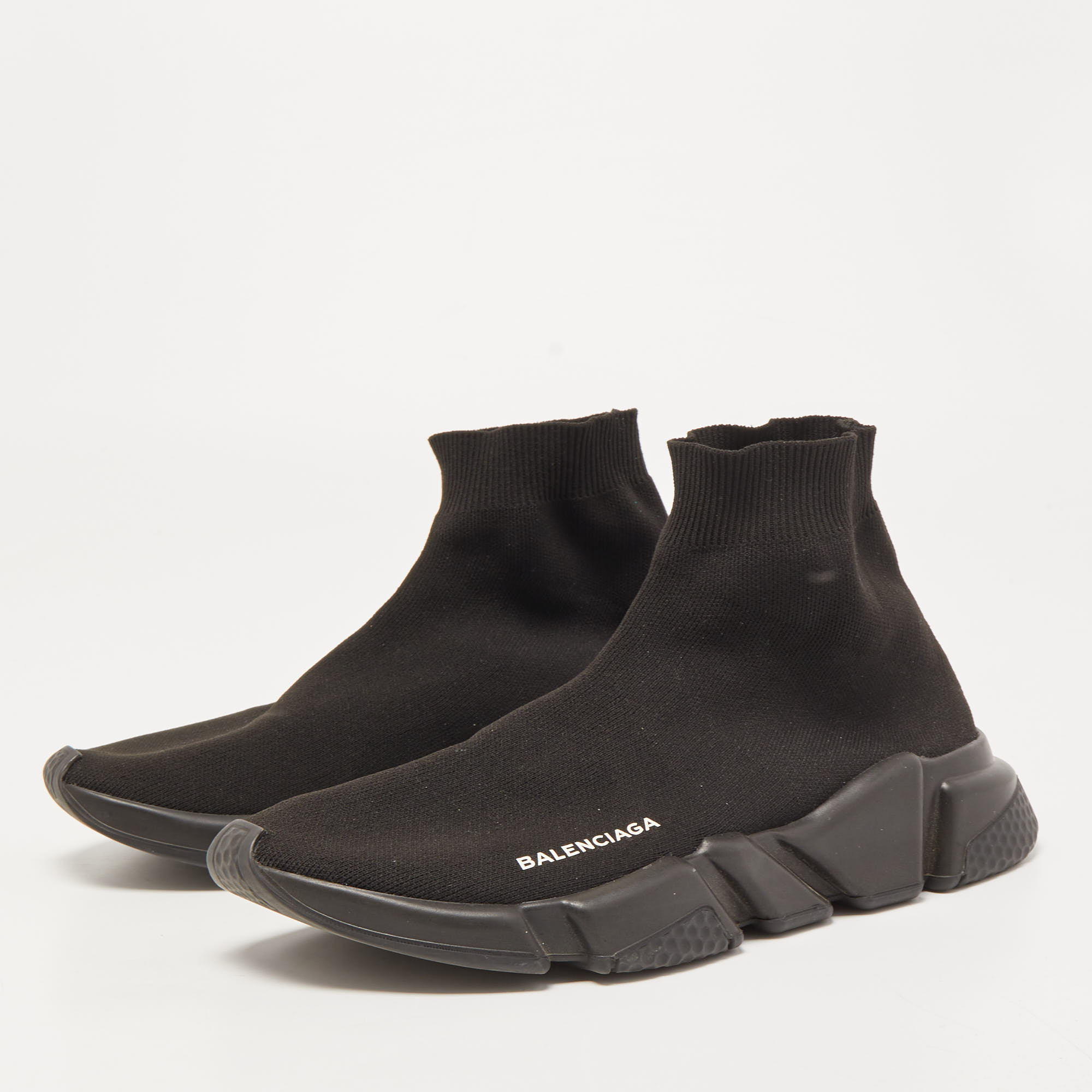 

Balenciaga Black Knit Fabric Speed Trainer Sneakers Size