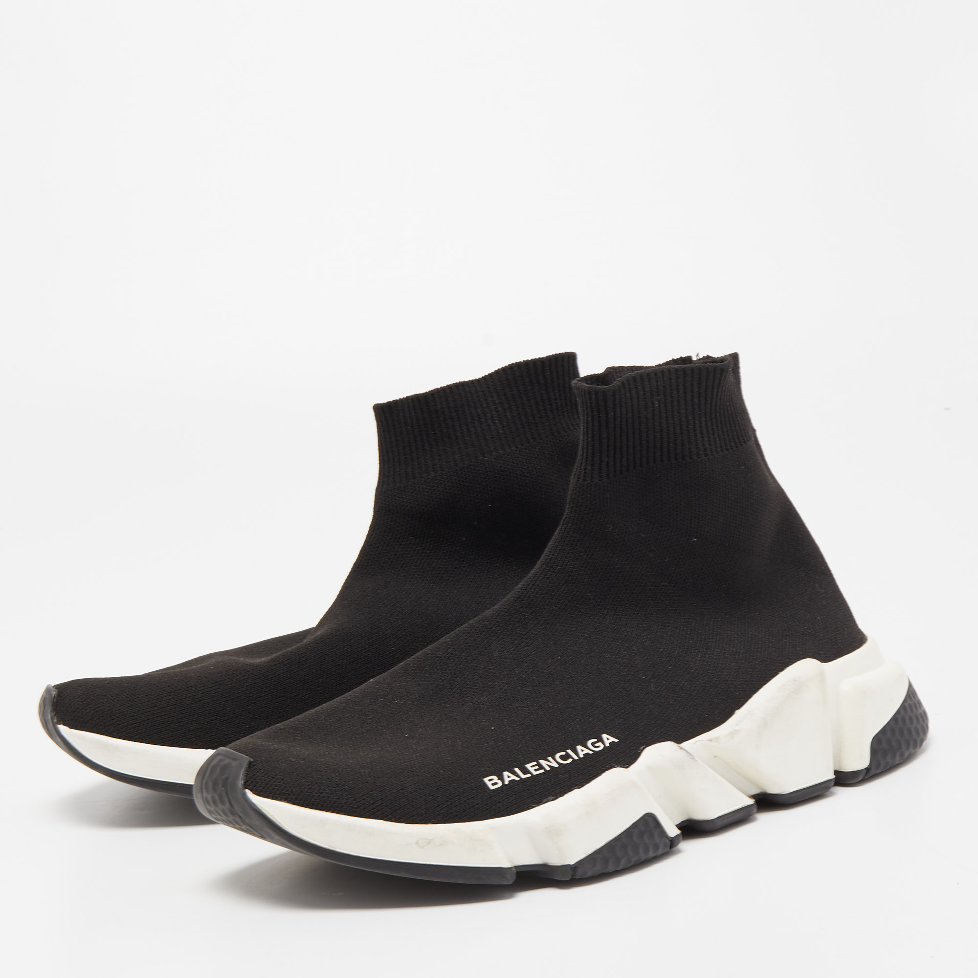 

Balenciaga Black Knit Speed Trainer Slip On Sneakers Size