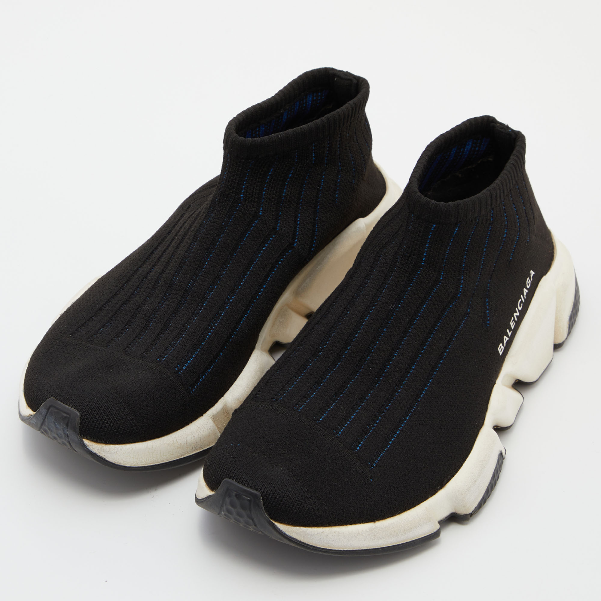 

Balenciaga Black Knit Speed Trainer Slip On Sneakers Size
