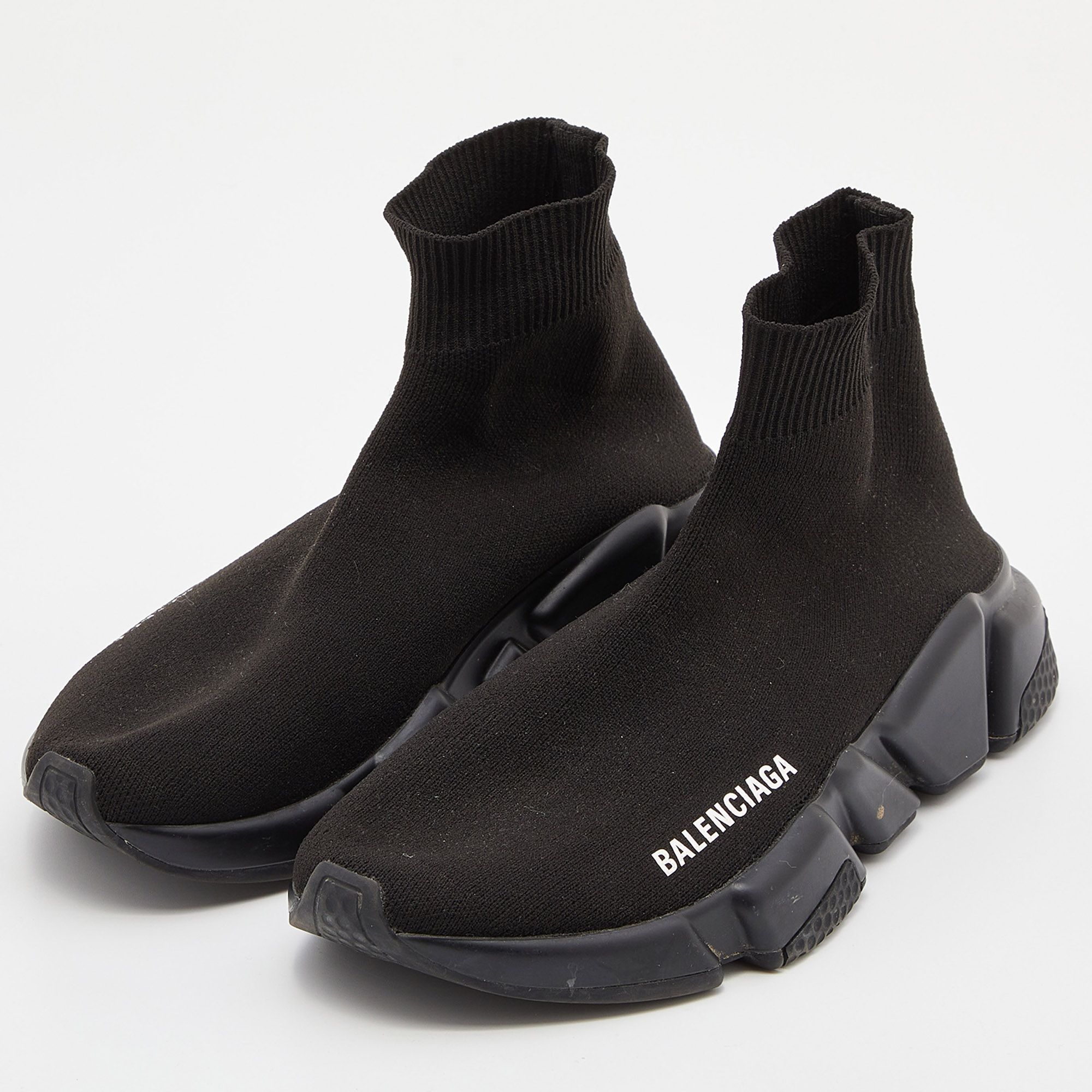 

Balenciaga Black Knit Fabric Speed Trainer Sneakers Size