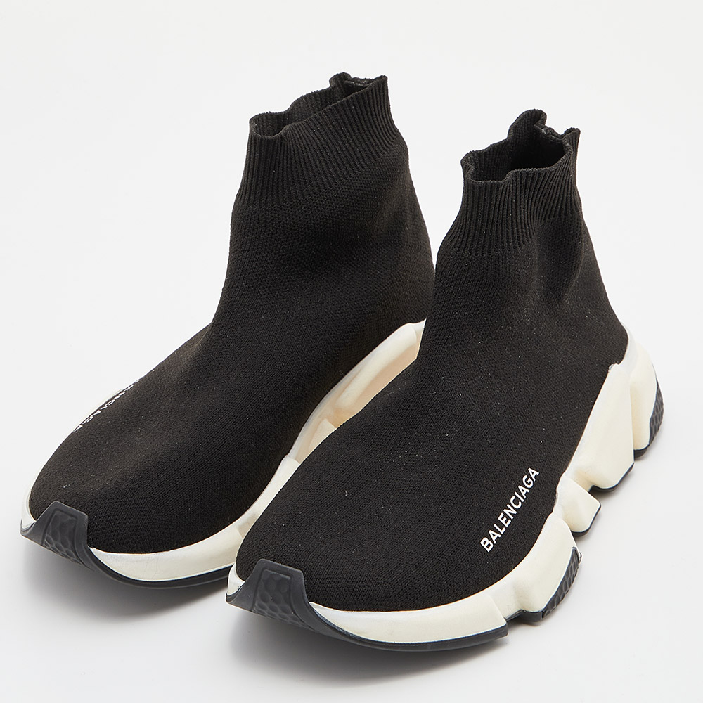 

Balenciaga Black Knit Fabric Speed Trainer Sneakers Size