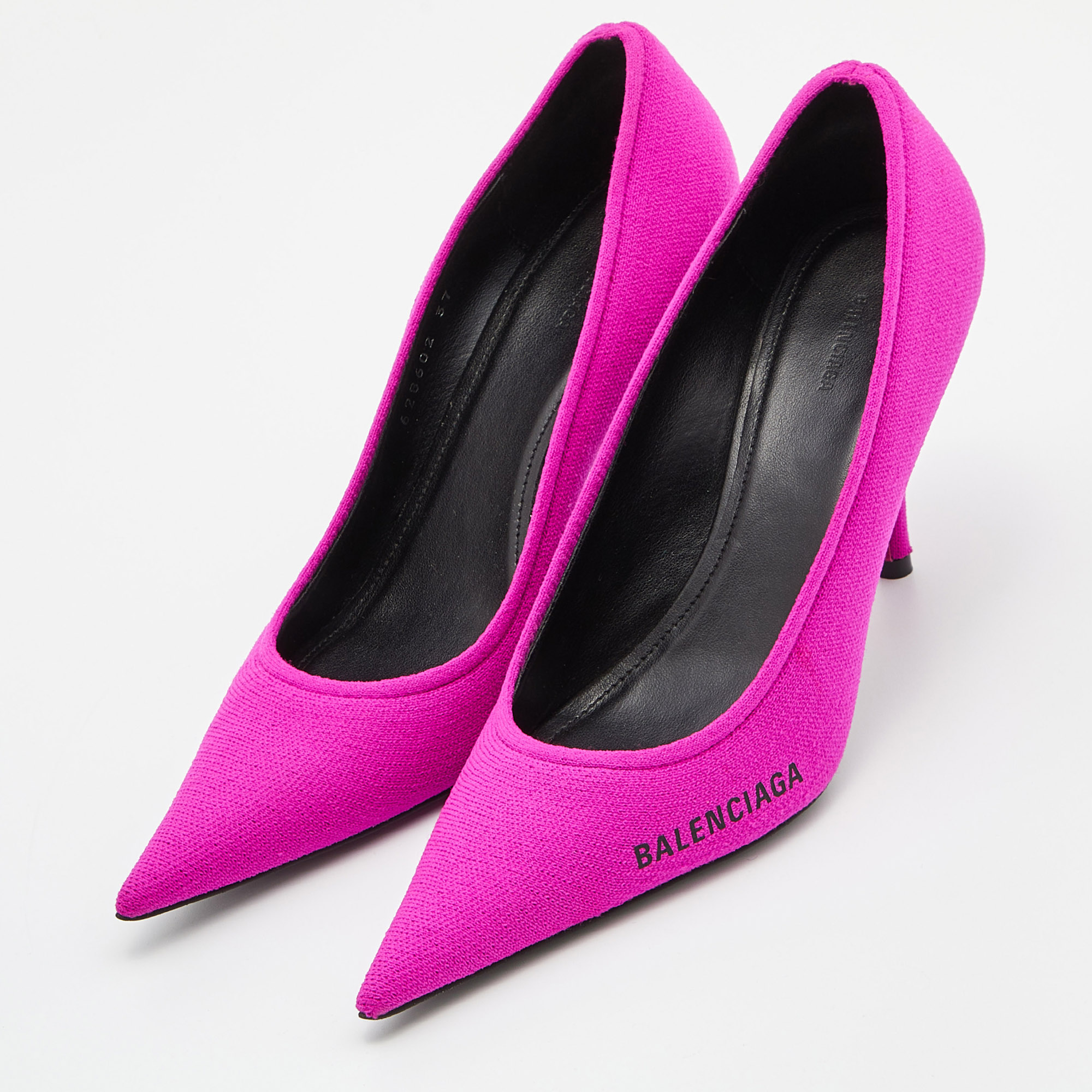 

Balenciaga Pink Knit Fabric Pointed Toe Pumps Size