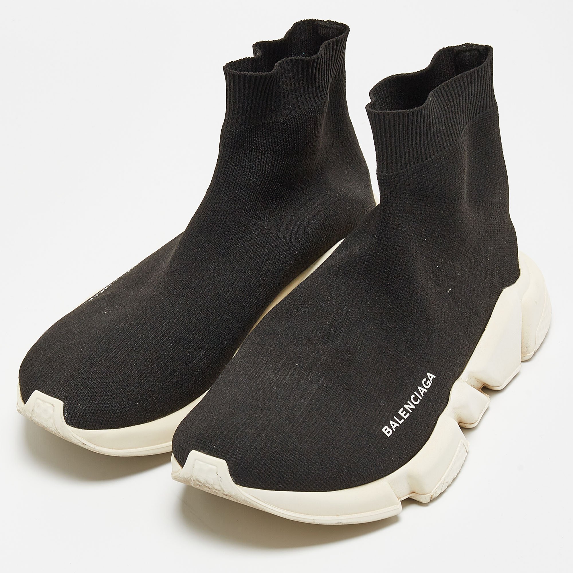 

Balenciaga Black Knit Fabric Speed Trainer Sneakers Size