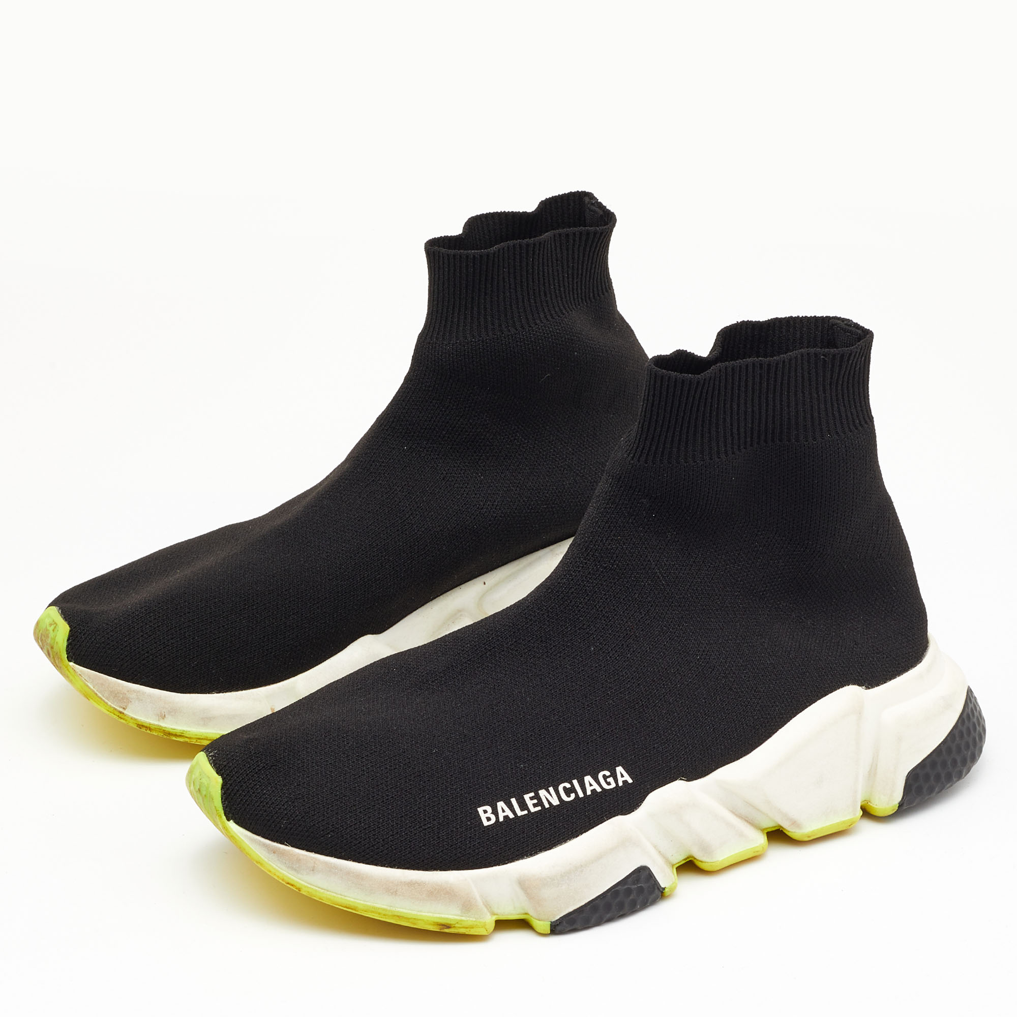 

Balenciaga Black Knit Fabric Speed Trainer Sneakers Size