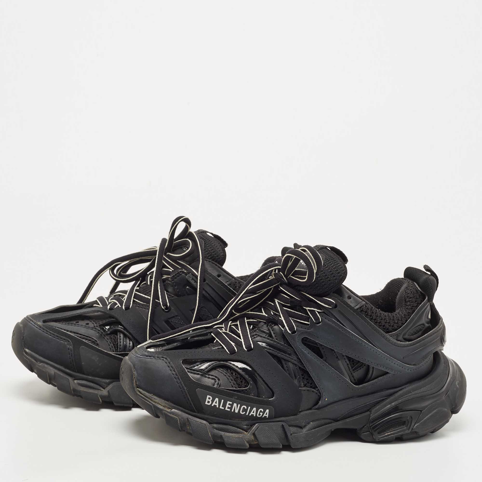 

Balenciaga Black Rubber and Mesh Track 2 Low Top Sneakers Size