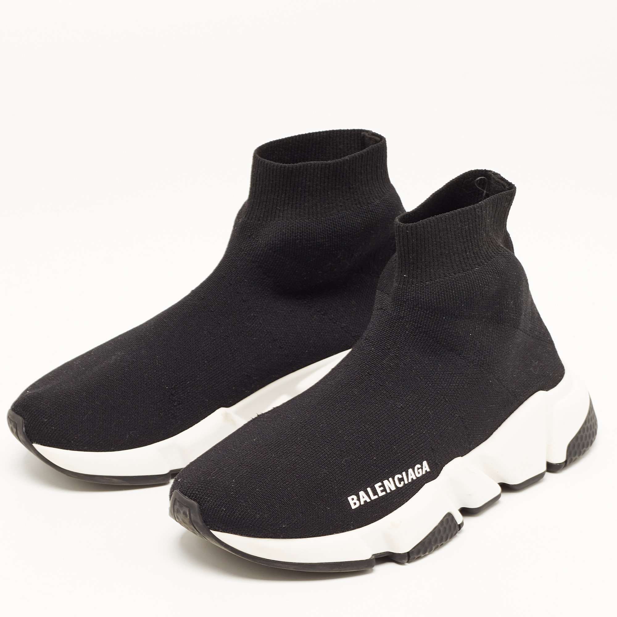 

Balenciaga Black Knit Fabric Speed Trainer Sneakers Size