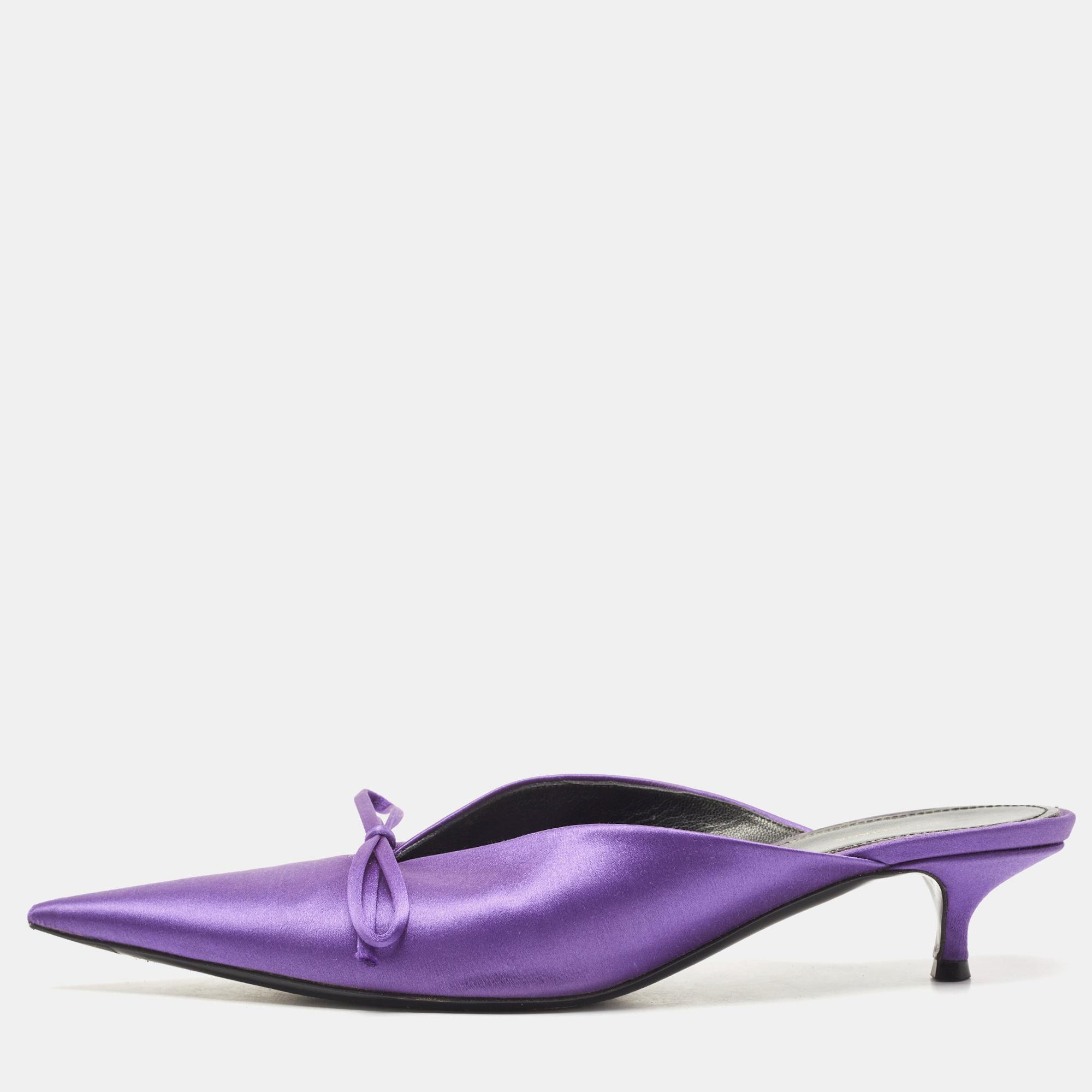 

Balenciaga Purple Satin Knife Mules Size