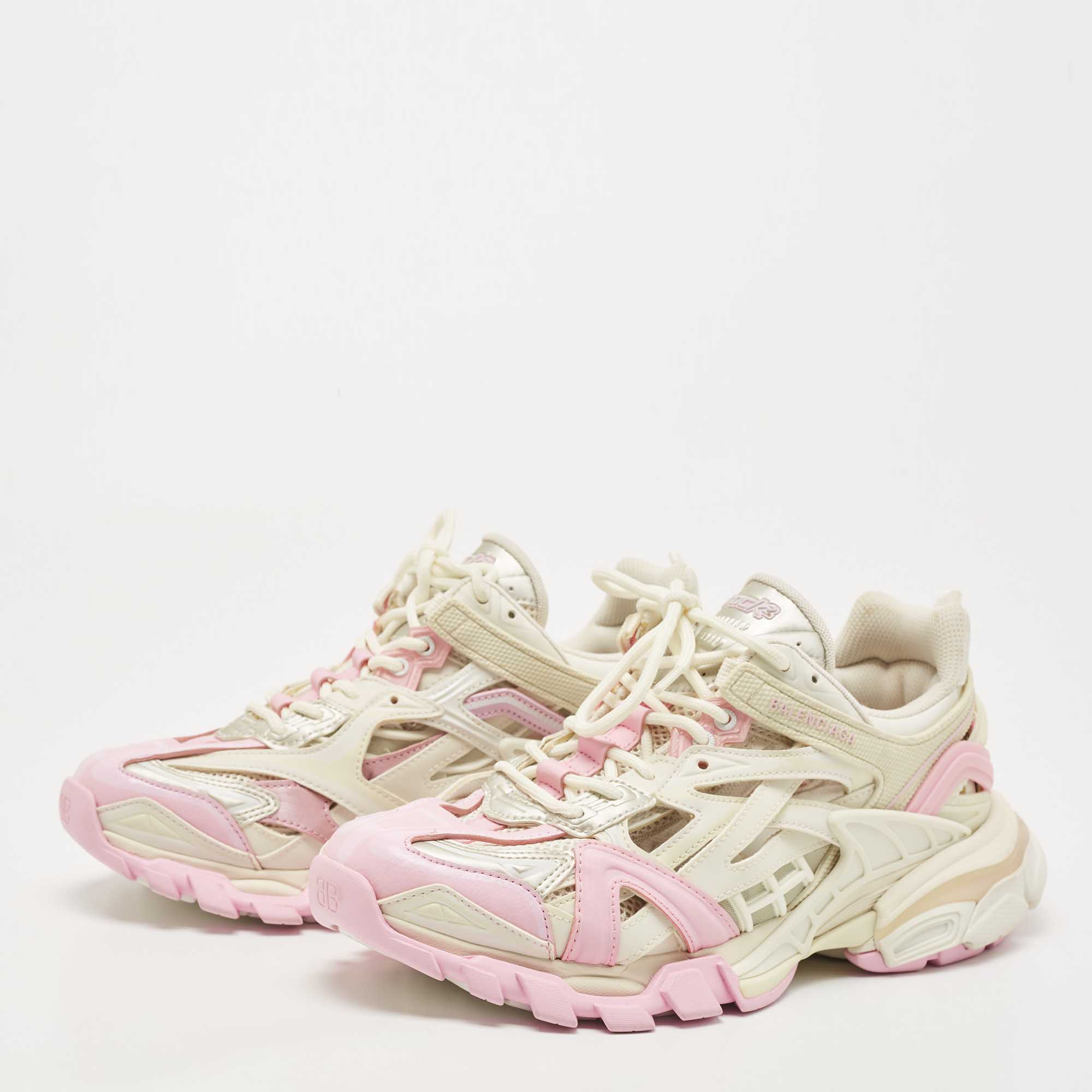 

Balenciaga Multicolor Leather and Mesh Track Sneakers Size