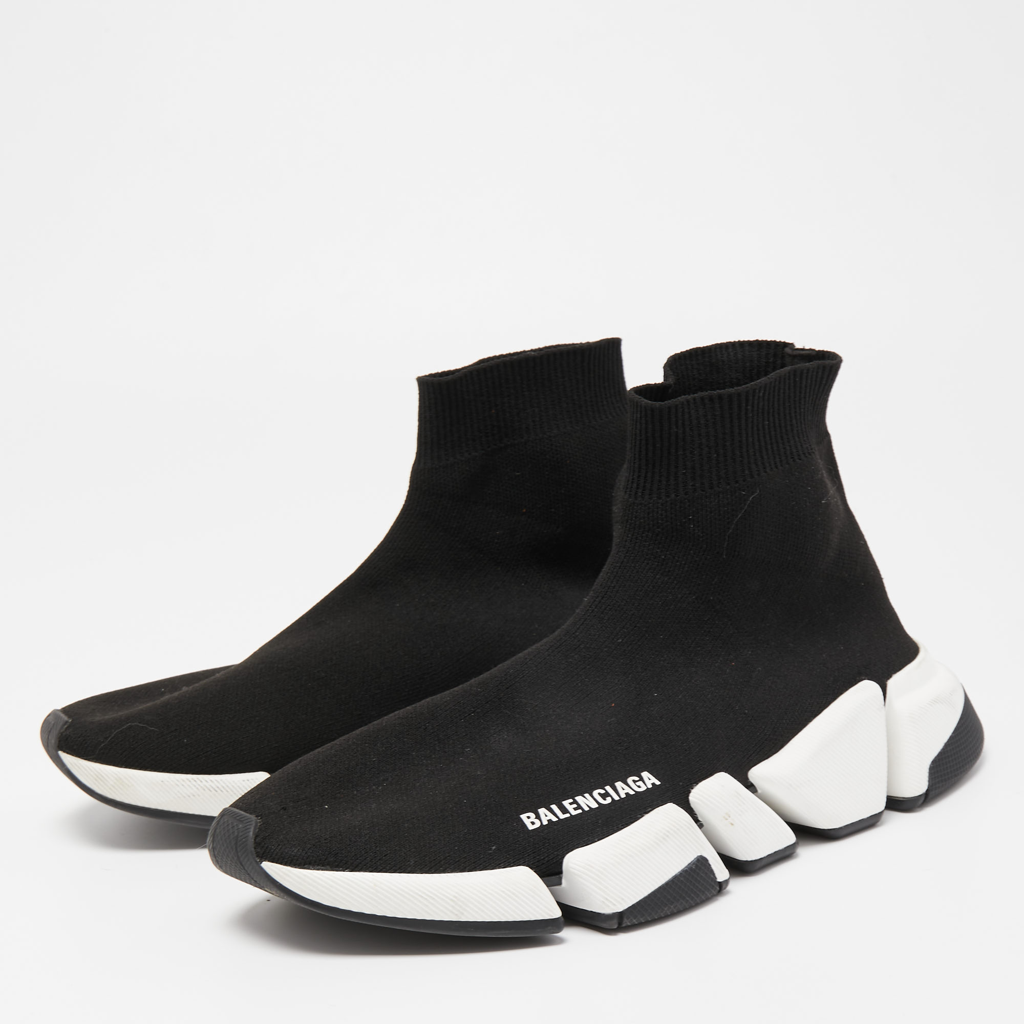 

Balenciaga Black Knit Speed Trainer High Top Sneakers Size